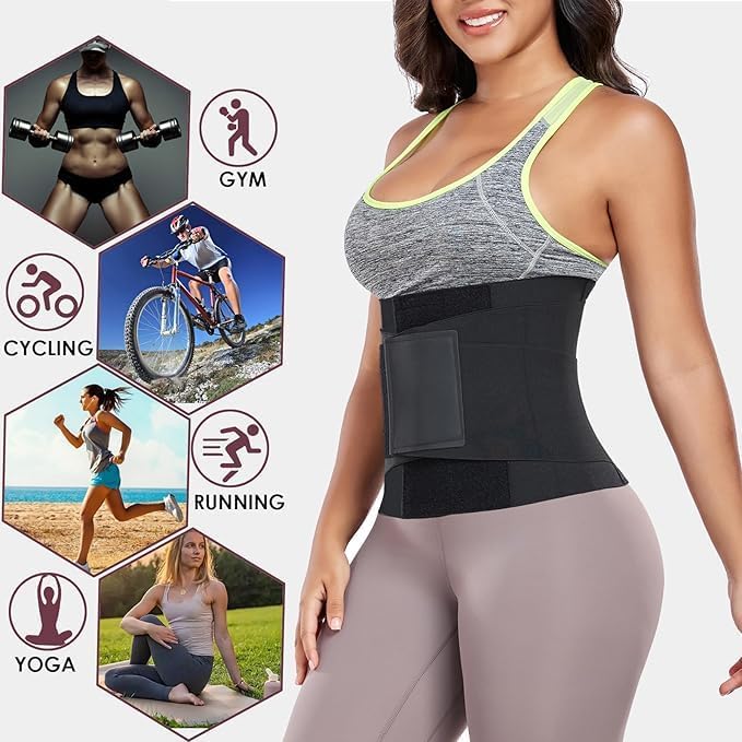 Waist Trainer for Women Waist Cincher Trimmer Ab Belt Tummy Control Body Shaper with Triple Wrap
