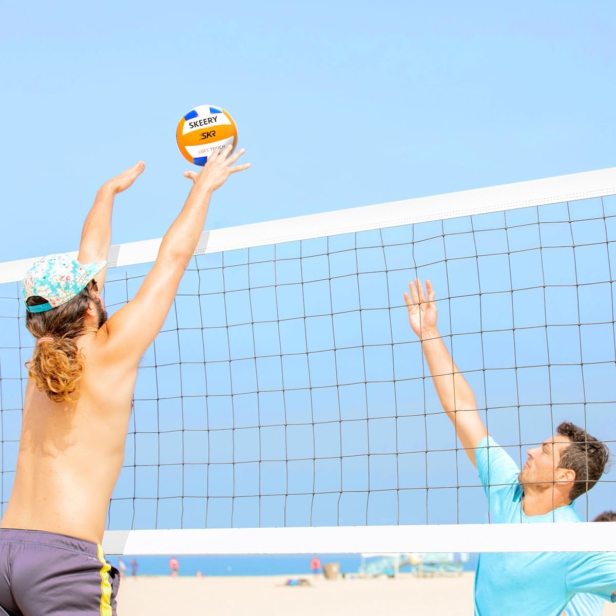 Outdoor Heavy Duty Volleyball Net Set, Anti-Sag Design, Adjustable Aluminum Poles, Portable Volleyball Net for Backyard,Grass and Beach