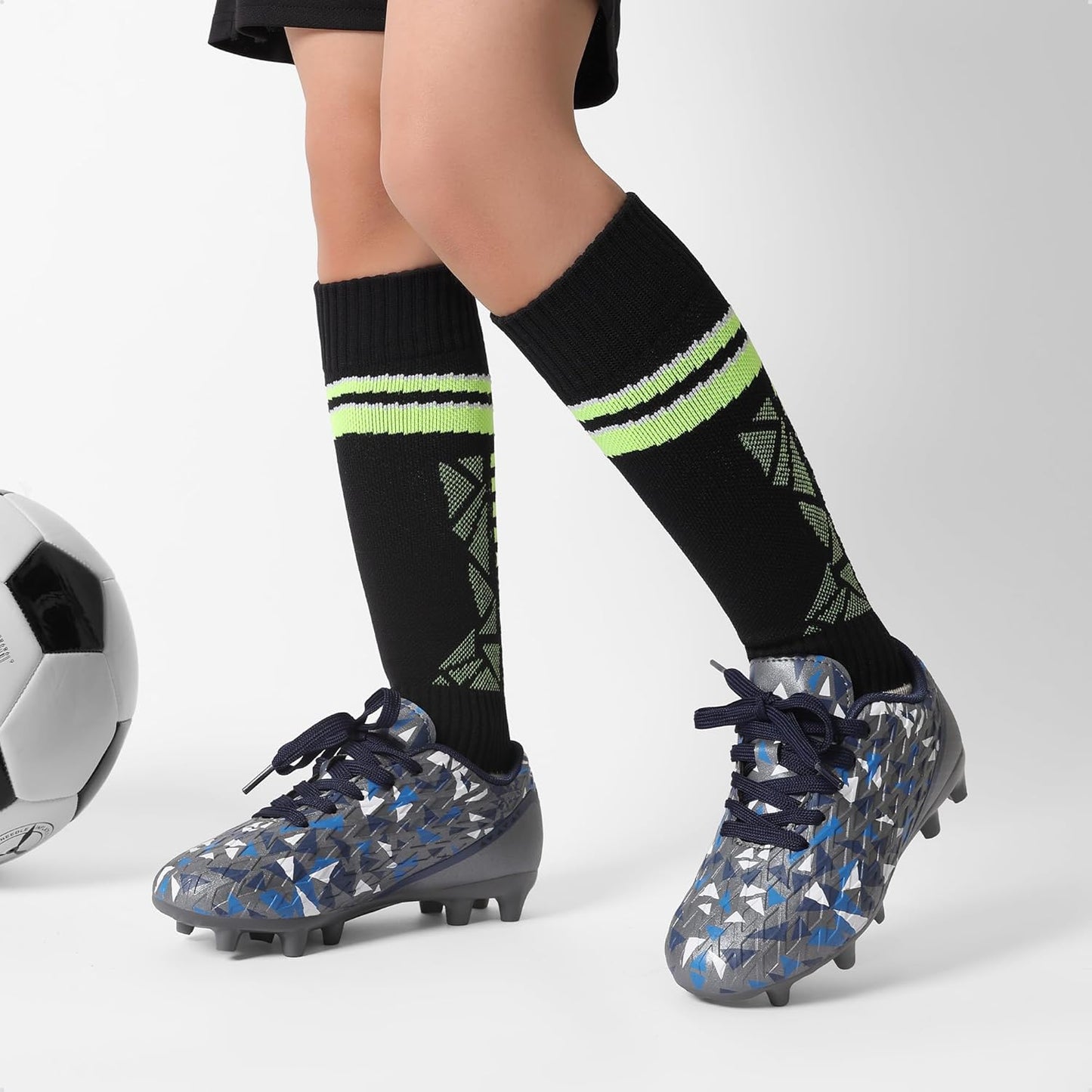 DREAM PAIRS Boys Girls Soccer Cleats Youth Firm Groud Athletic Outdoor Trainning Football Shoes for Little/Big Kid