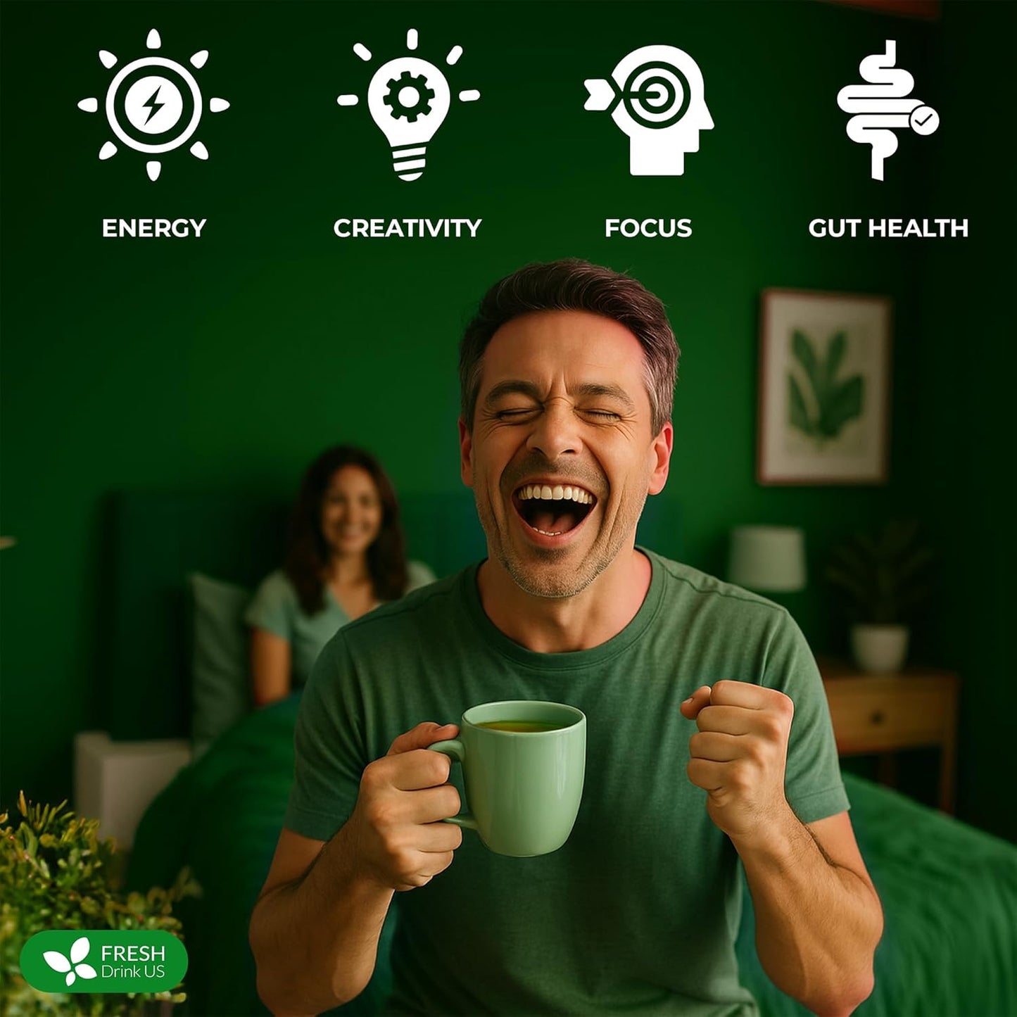 FreshDrinkUS, 12 Packs of Premium Herbal Kidney Support Tea – Ginseng Six Treasure Blend, 9 Powerful Ingredients, 10g/Bag – Men's Wellness Tea with Ginseng and Five Treasure Aid Root.