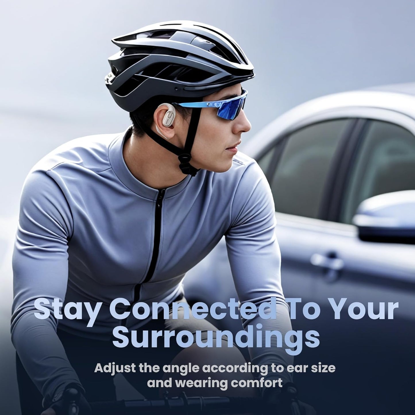 Open Ear Earbuds Wireless Bluetooth Headphones - 80Hrs Playtime Wireless Ear buds with 18.2mm Drivers Stereo Sound, Touch Control Earphones IPX7 Waterproof Bluetooth 5.4 for Running Fitness Workout