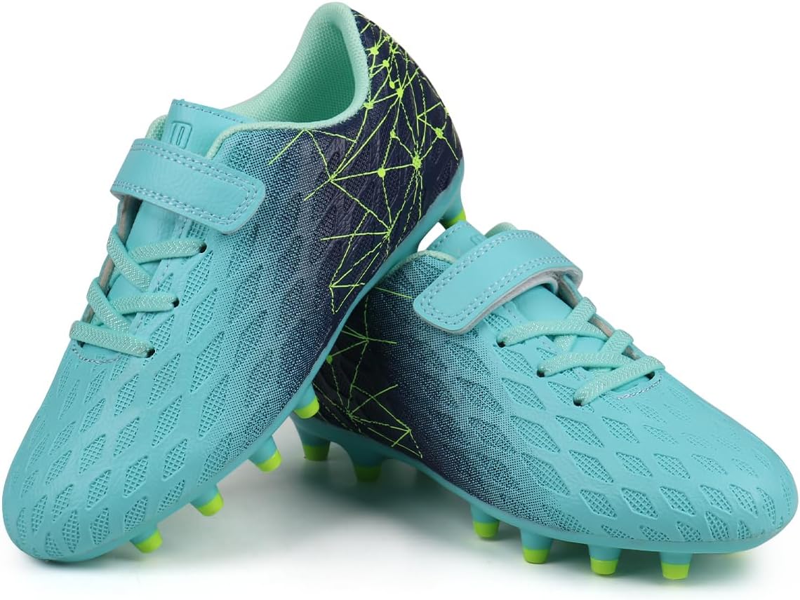 brooman Kids Firm Ground Soccer Cleats Boys Girls Athletic Outdoor Football Shoes