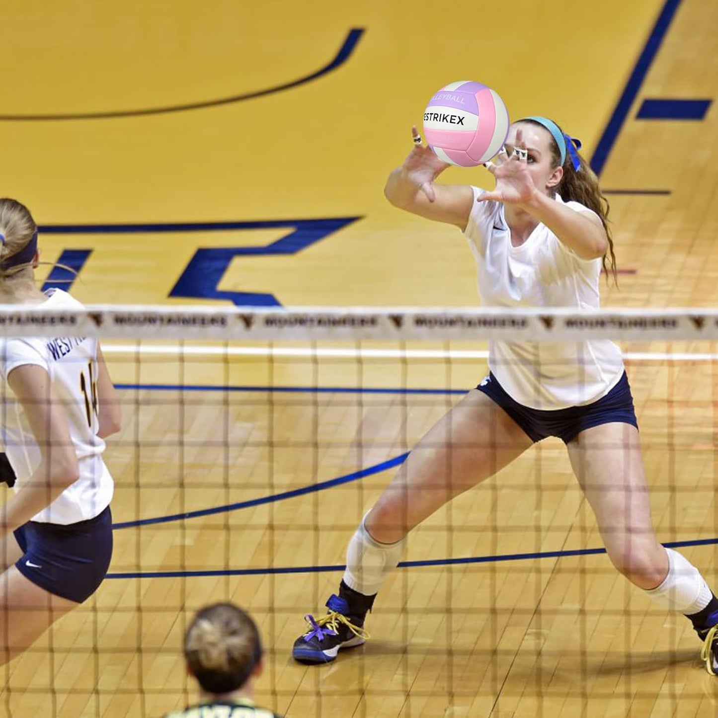 Official Size 5 Glow in The Dark Volleyball, Fluorescent Light Night Volleyball Soft Indoor Outdoor Volleyball Gift Luminous Night Light Ball for Game Gym Training Beach Play with Pump Kit