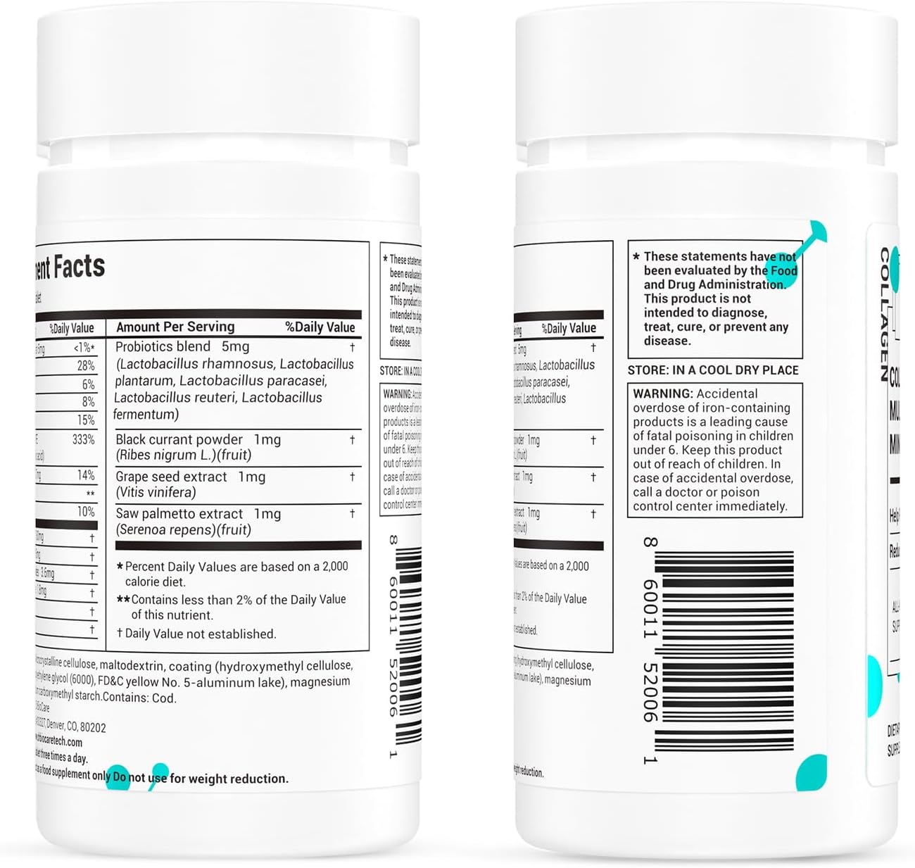 Collagen Peptides for Women, Beauty Vitamin & Mineral Supplement,Contains Vitamin D3, Probiotics for Women & Collagen Peptides,Vitamin B Complex,Vitamin E 60 Tablets