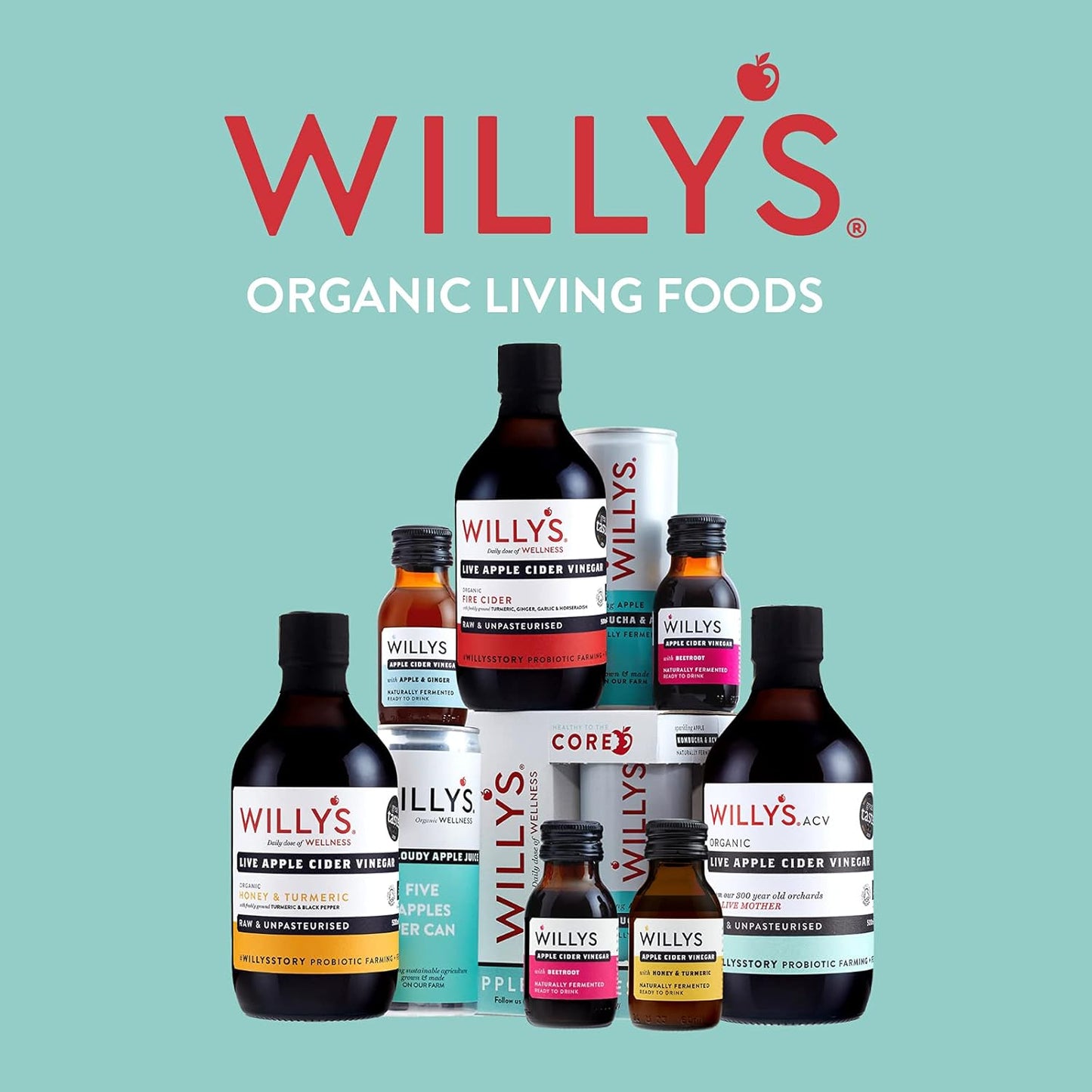 Willy's Organic ACV Apple Cider Vinegar with Mother - Probiotocs for Detox and Gut Health