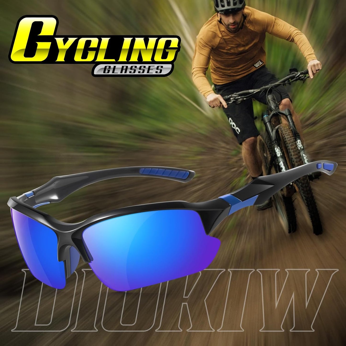 Sports Polarized Sunglasses for Men Cycling Running Fishing UV Protection Sun Glasses Lightweight Half Frame Goggles