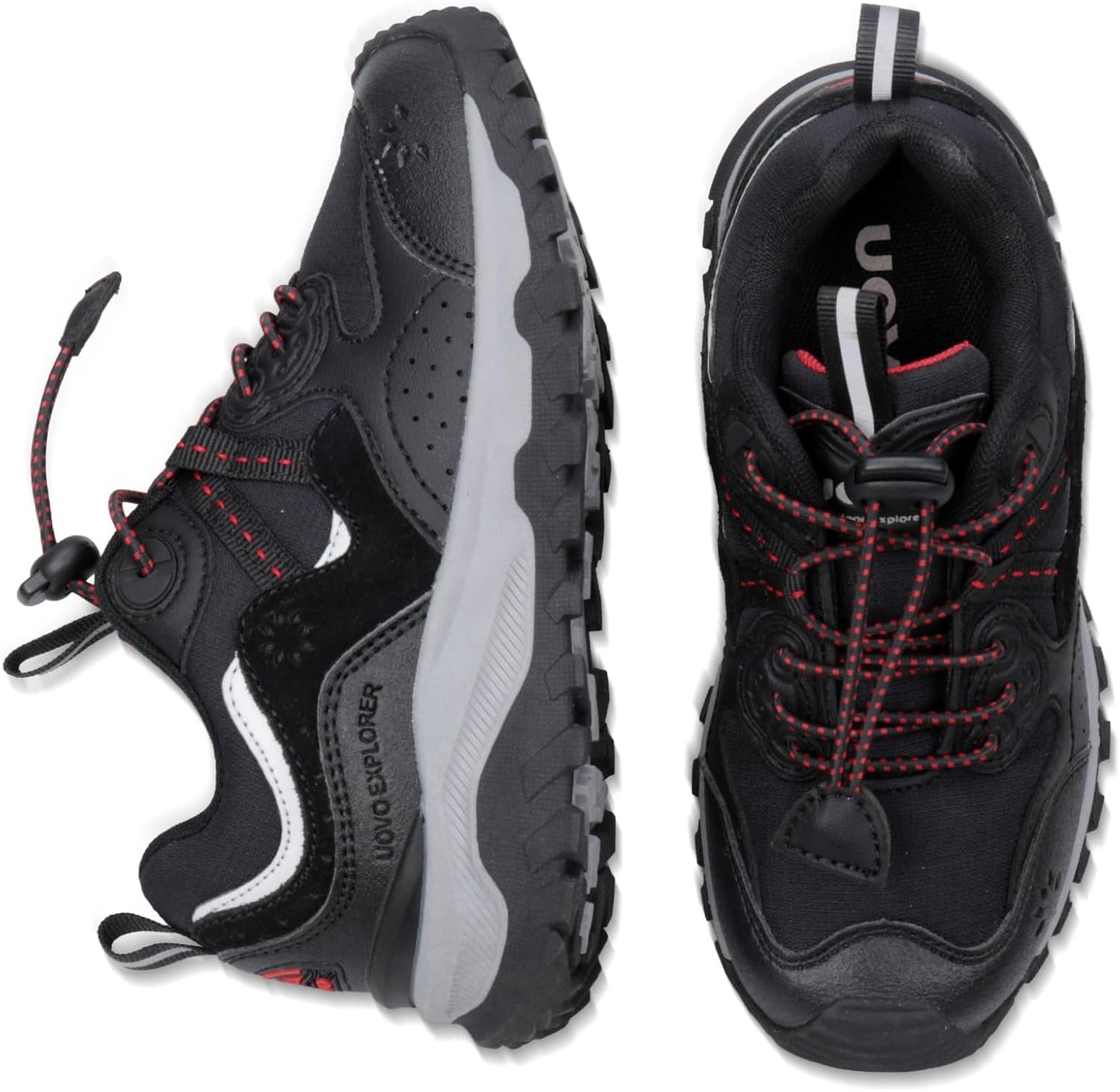 UOVO Boys Girls Hiking Shoes Kids Waterproof Running Trail Fashion Sneakers Breathable Lightweight Non-Slip Outdoor Walking Sports Shoe(Little/Big Kids)