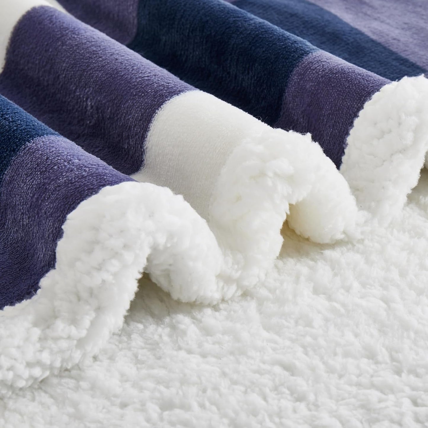 PU MEI Sherpa Blanket Fleece Throw Blanket Twin Plaid Thick Bed Blanket, Soft Warm Cozy Blue Checkered Throw Blanket 60"*80"