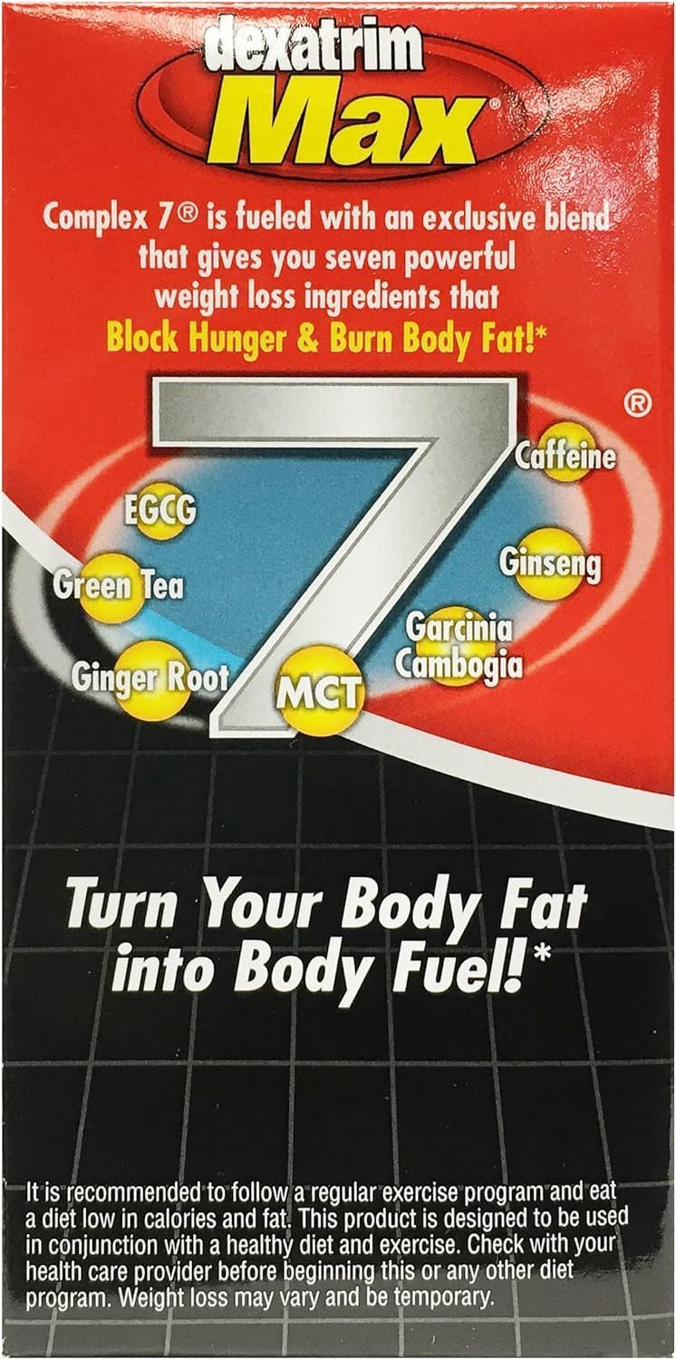 ILIOS Dexatrim Max Complex-7 | Diet Pills to Lose Weight - 7 Powerful Ingredients to Reduce Hunger & Body Fat, Fat Burner Supplements, Weight Loss Pills for Men & Women, 2 Packs w/ 60 Capsules Each