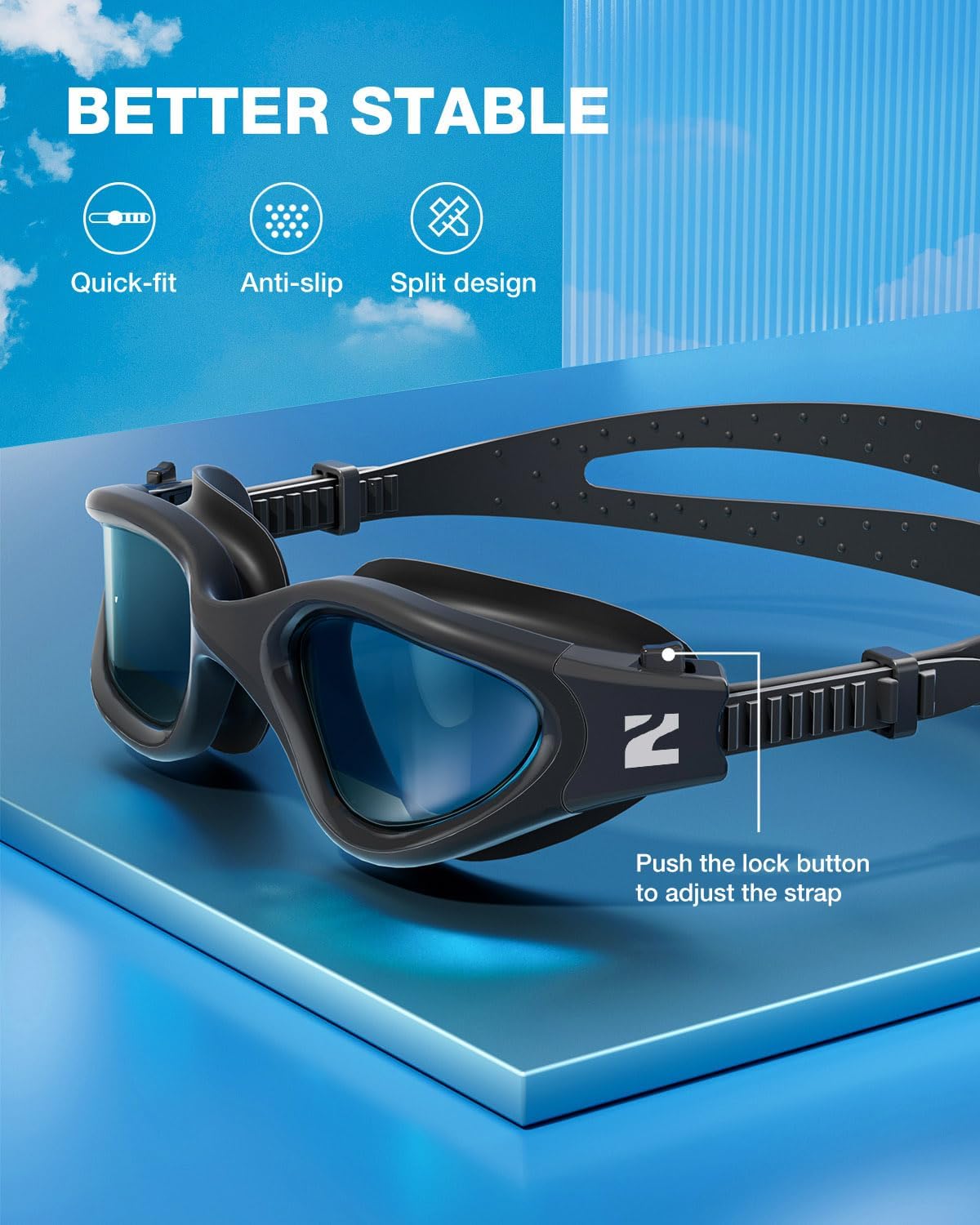 ZIONOR Swim Goggles, G1 SE Swimming Goggles Anti-fog for Adult Men Women