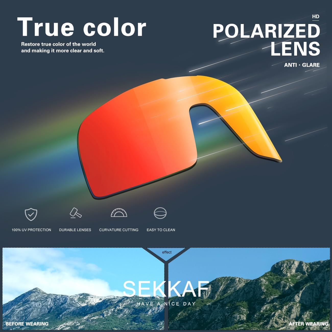 Polarized Sports Sunglasses for Men and Women Cycling Glasses UV Protection Goggles for Mountain Bike Running Fishing