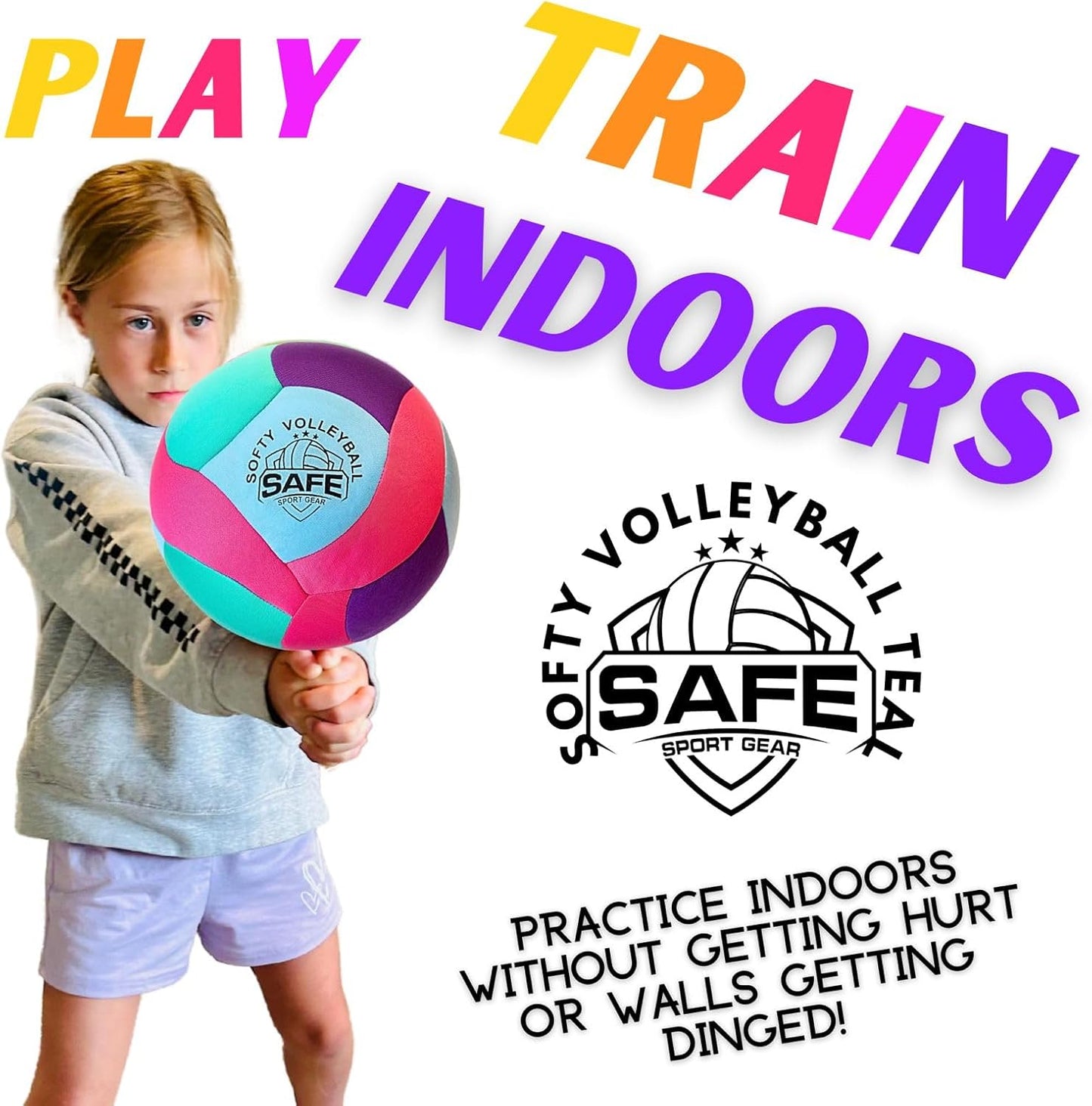 Softy Volleyball - Super Soft Designed for Pain-Free Play - Awesome Kids Indoor Ball with a Realistic Feel and Bounce - Perfect Ball for House