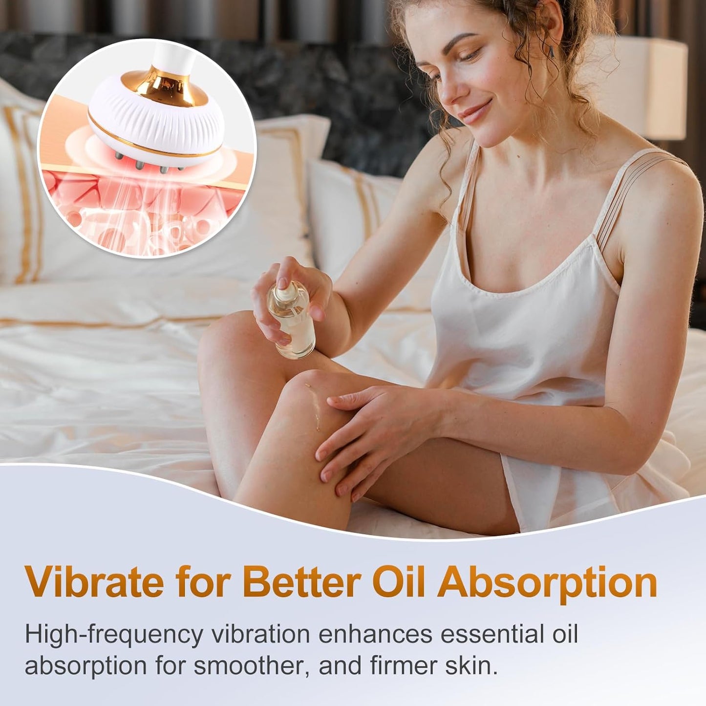 Lymphatic Drainage Massager, Anti-Cellulite & Stretch Mark Reduction Body Sculpting Machine for Legs, Arms & Belly, Skin Firming & Fat Loss, with Microcurrent, Heat, Light & Vibration