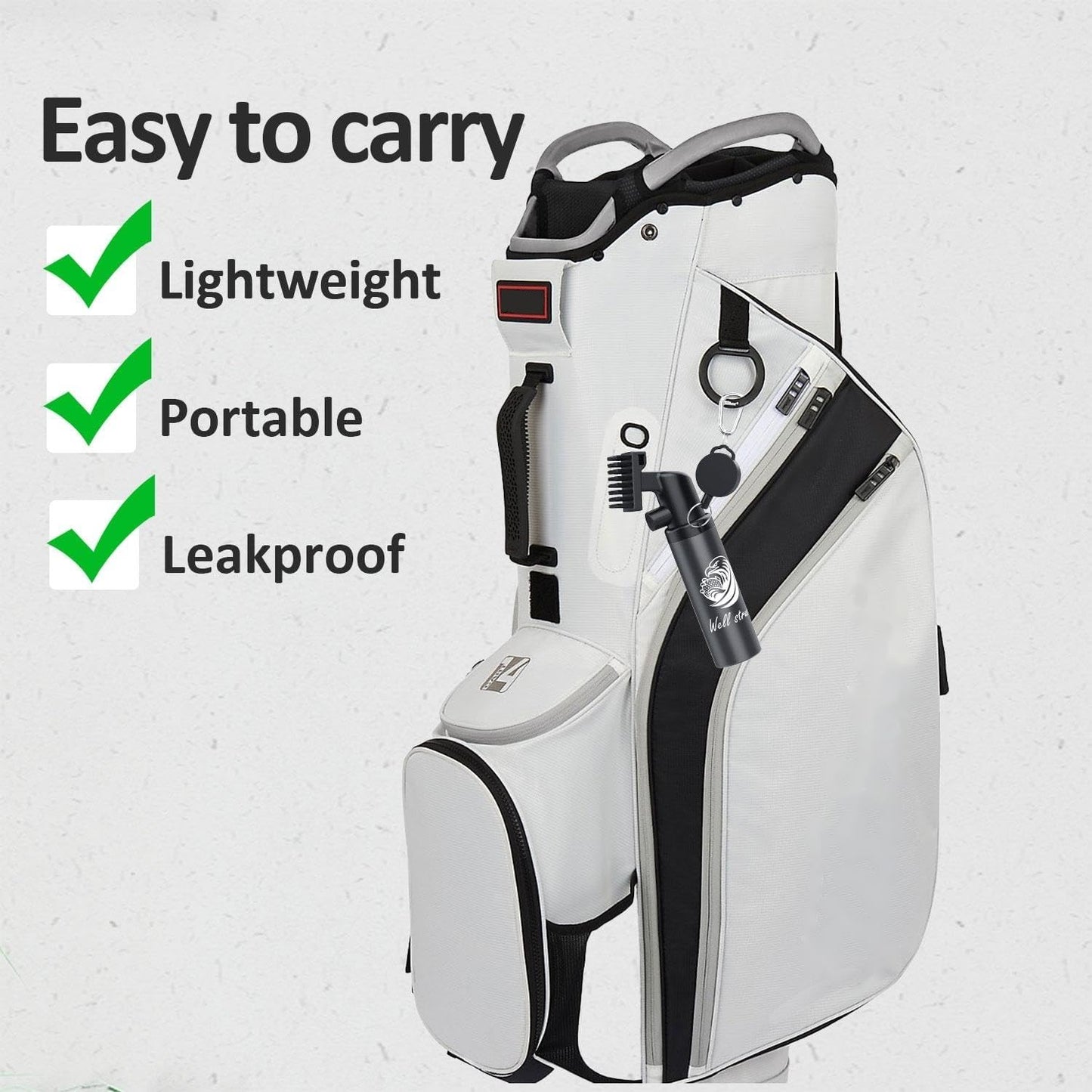 Pro Golf Club Cleaner - 4oz Water Bottle with Groove Cleaner and Retainer Clip, Durable Nylon Bristles for Easy Cleaning, Ergonomic Button Design, Golf Gifts for Men & Essential Accessories