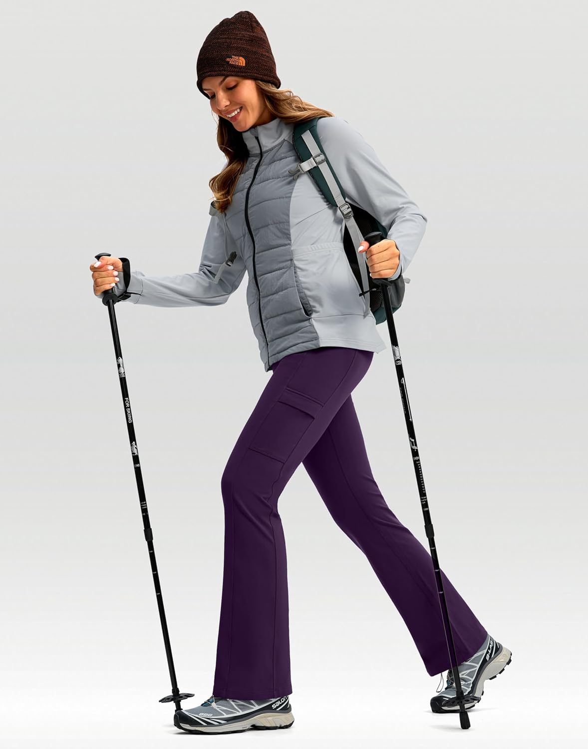 G Gradual Women's Fleece Lined Pants Water Resistant Winter Thermal Flare Leggings Hiking Snow Pants for Women 4 Pockets