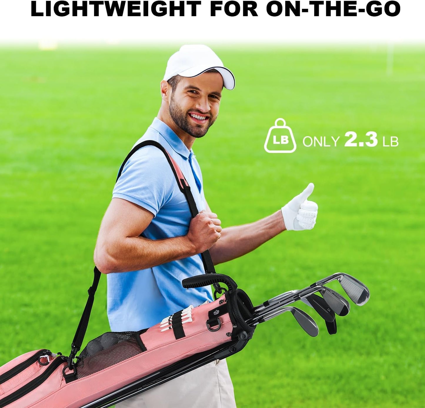 MAZEL Lightweight Golf Bag for Men – Easy to Carry Golf Clubs Bag with Shoulder Strap,Pitch n Putt Golf Stand Bag for Driving Range,Par 3 and Executive Courses - Fit Up to 8 Clubs