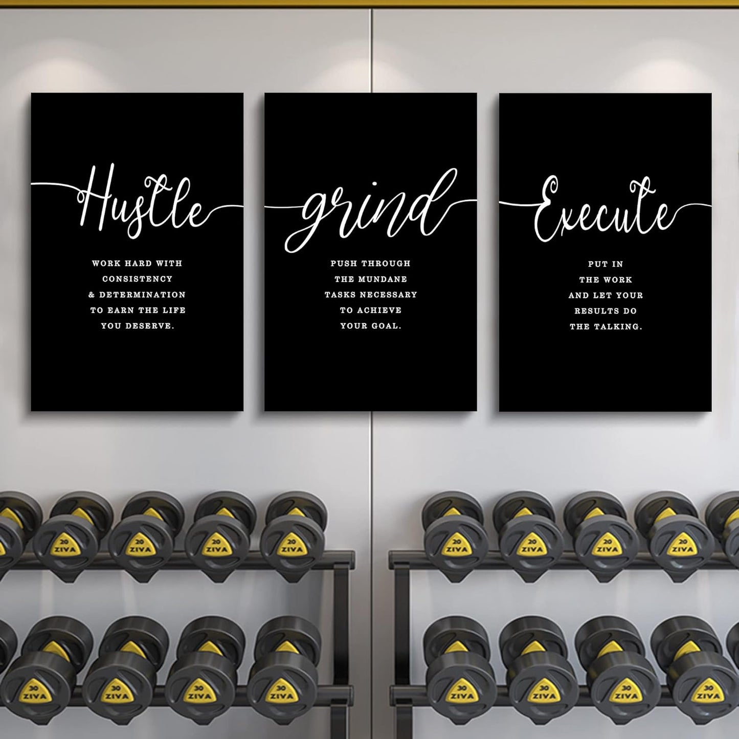 Gift for Boss,Framed Canvas Wall Art Success Quote, Office Wall Art, Black Large Poster, Positive Motivational Set of 3 Prints, Execute Failure Definition, Inspirational Print (F-3pcs,24x36inchx3pcs)