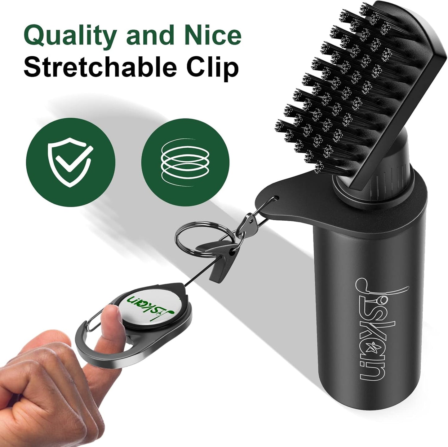2 Pack Pro Golf Club Cleaner Brush Combo with Squeeze Water Bottle 7.5 Inches Holds 4 Ounces of Water, Essentials Golf Accessories for Men, Best Golf Gifts for Men