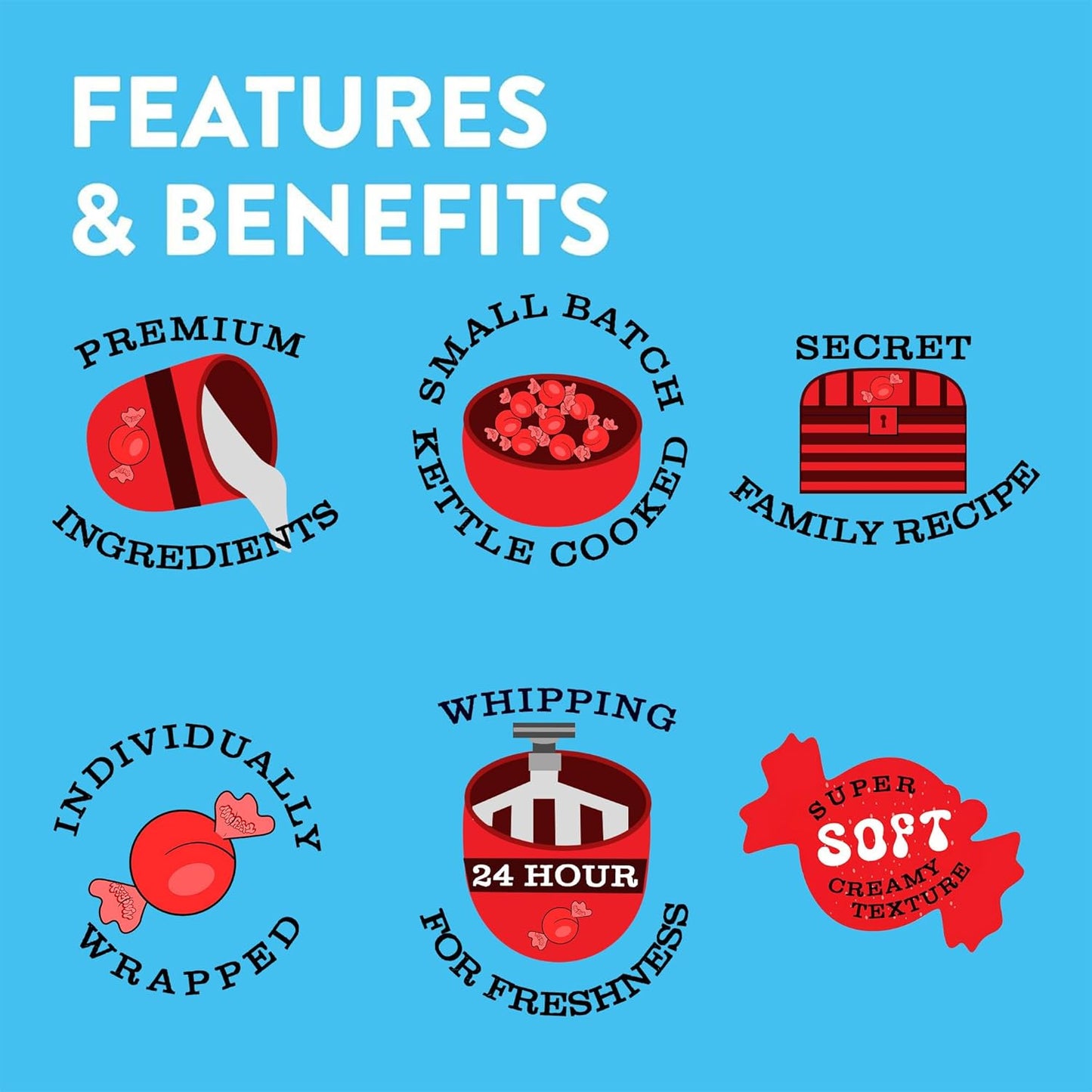 Taffy Town Saltwater Taffy- Maple | Gourmet Taffy| Nougat-Style Candy| Soft & Delicious| Sumer Snack Treats| Party Good Candies| 2.5lbs