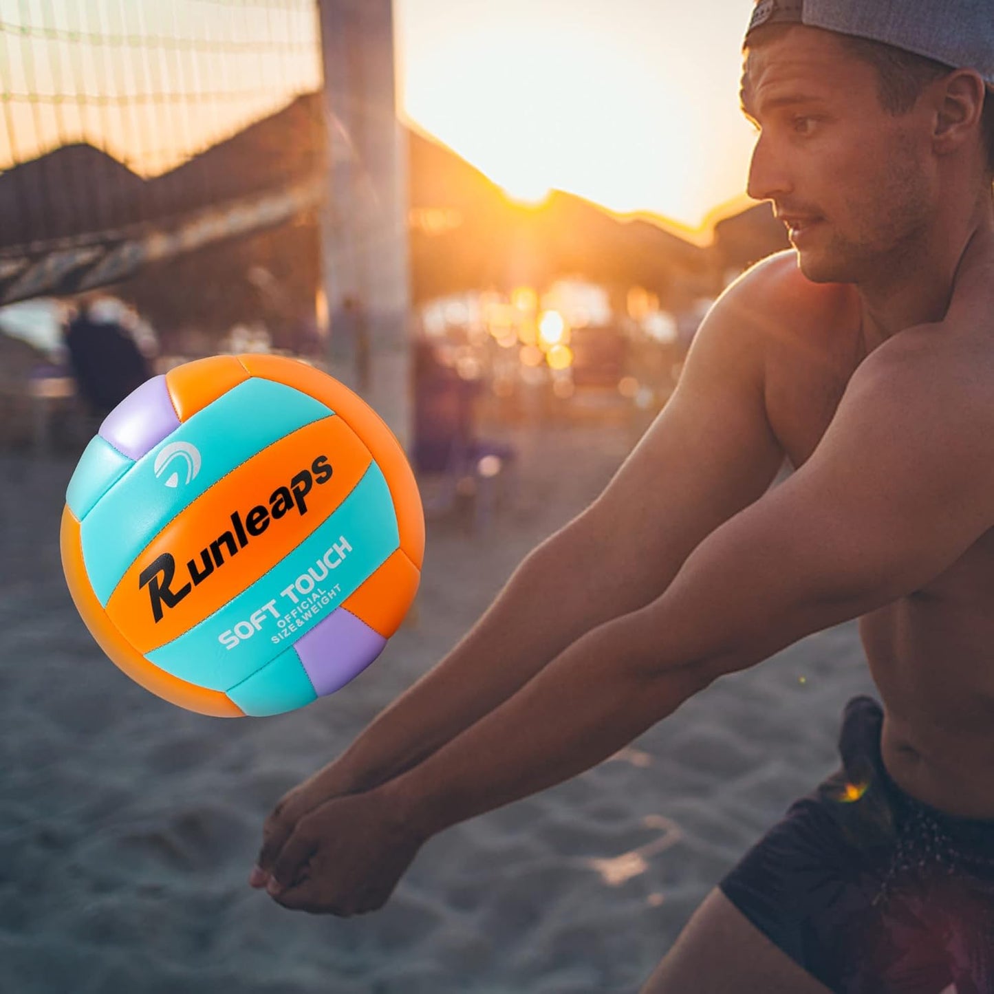 Beach Volleyball Official Size 5 Soft Waterproof Volleyball Sand Sports PU Ball for Indoor, Outdoor, Pool, Gym, Training