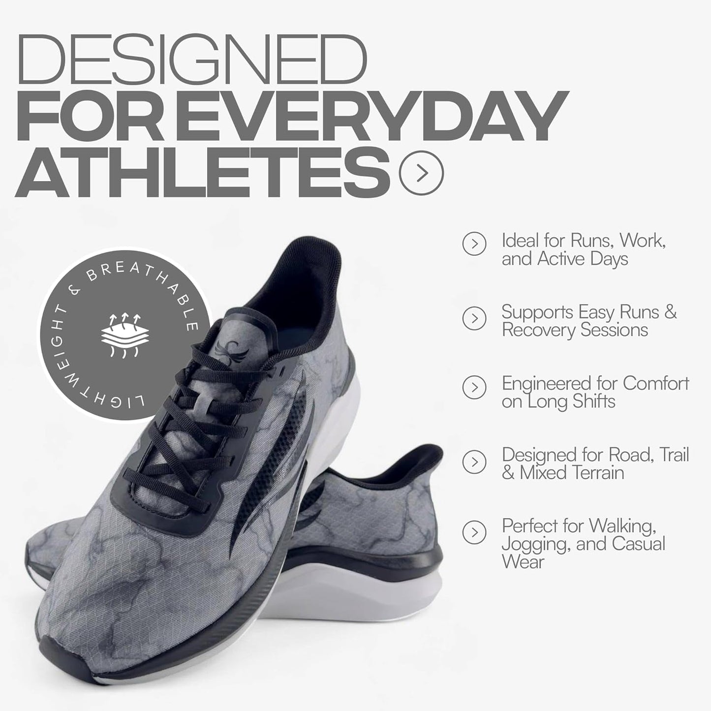 Swift Running Celer Men's Lightweight Running Shoes Comfortable Sneakers for Walking, Daily Runs, and All-Day Wear