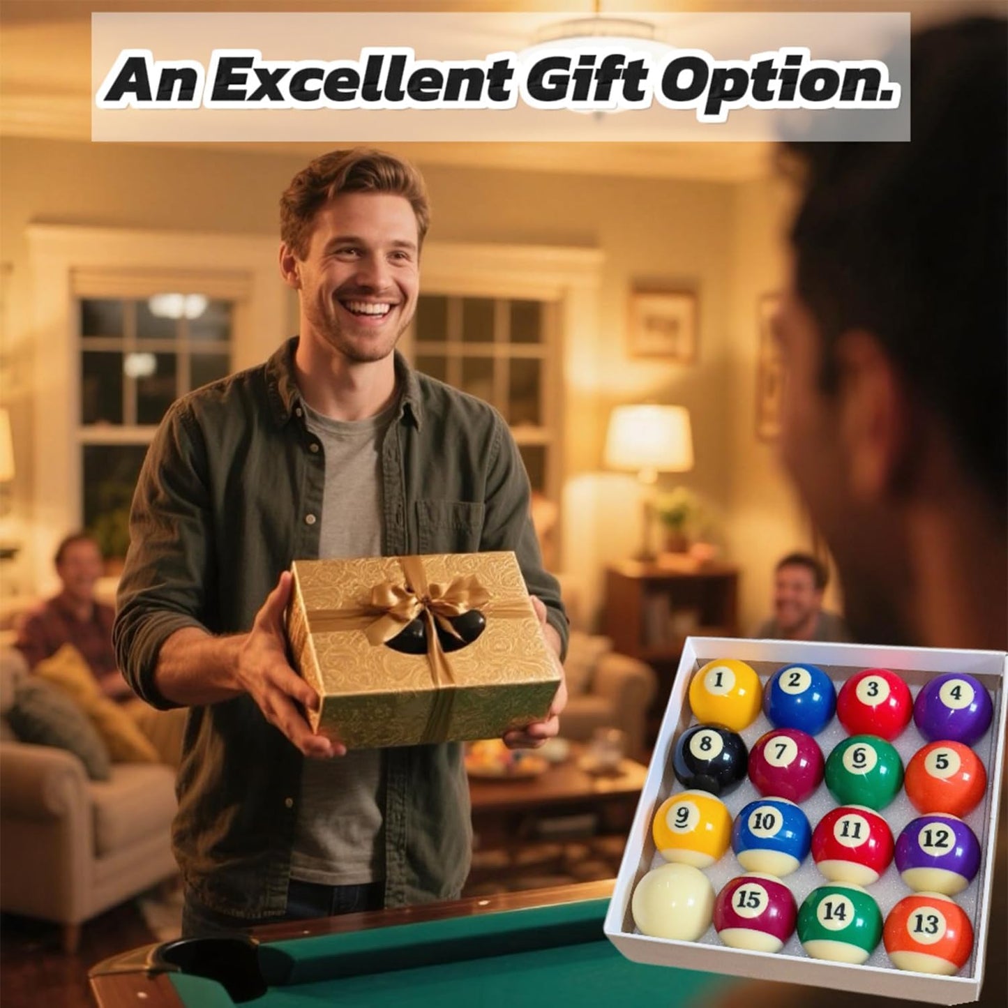 Billiard Balls Standard Set 16 Pool Table Balls 2-1/4 inch Replacement Billiard Cue Ball Set Professional Pool Table Accessories