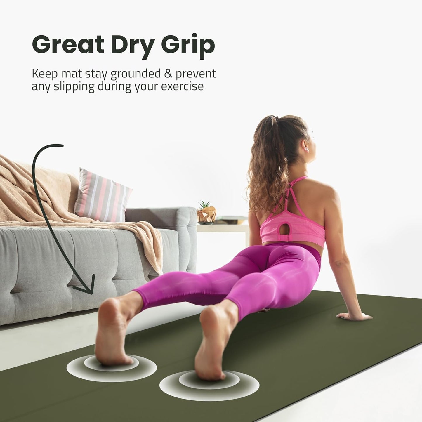 Extra Wide Yoga Mat for Men Women (72"L x 36"W) Non Slip Fitness & Exercise Mat with Alignment Marks for Yoga, Pilates, Floor Workouts