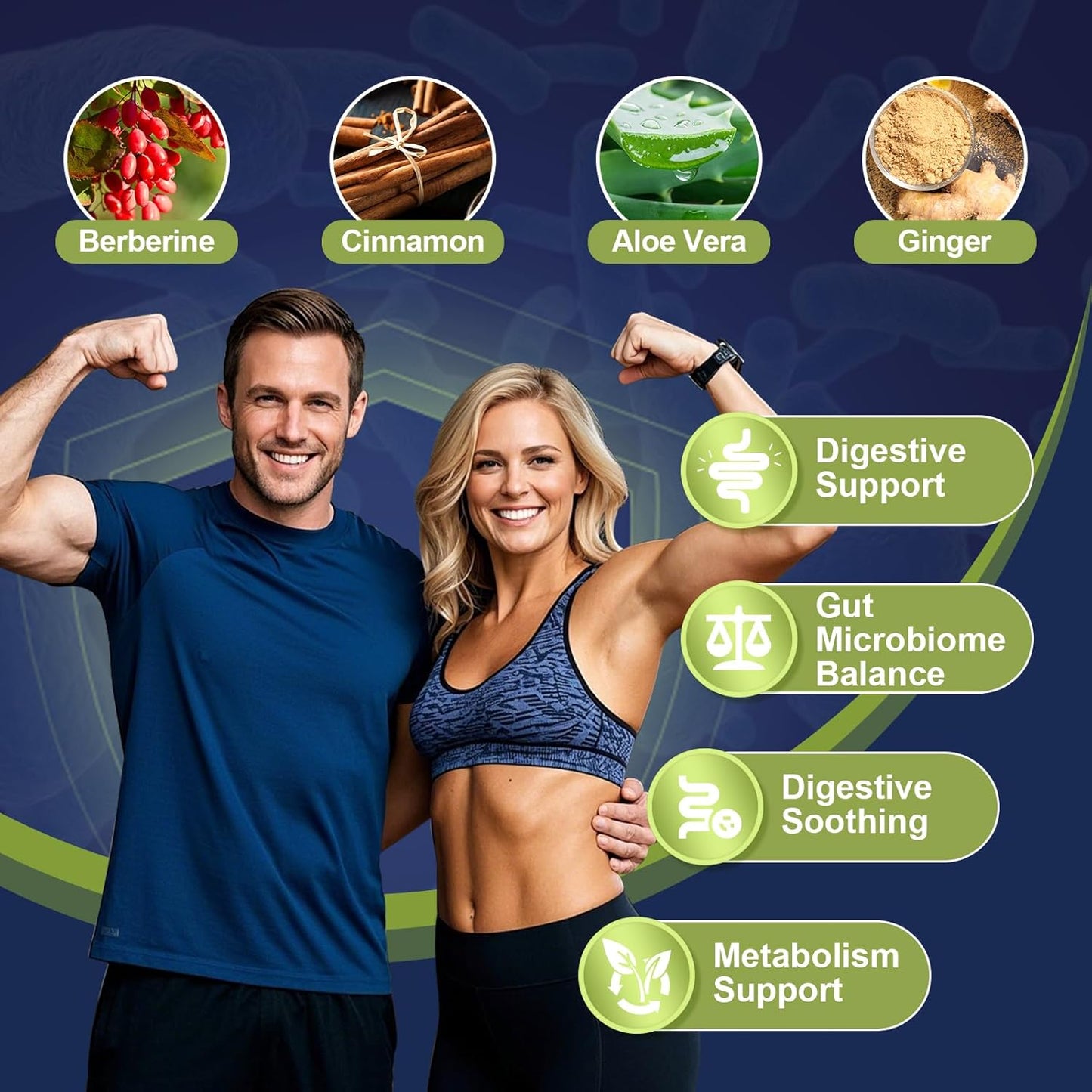 Probiotics for Digestive Health, 80 Billion CFU Probiotics, Prebiotics, Postbiotics & Digestive Enzymes, Gut Health Capsules with Berberine, Cinnamon, L-Glutamine, for Men & Women, 240 Counts