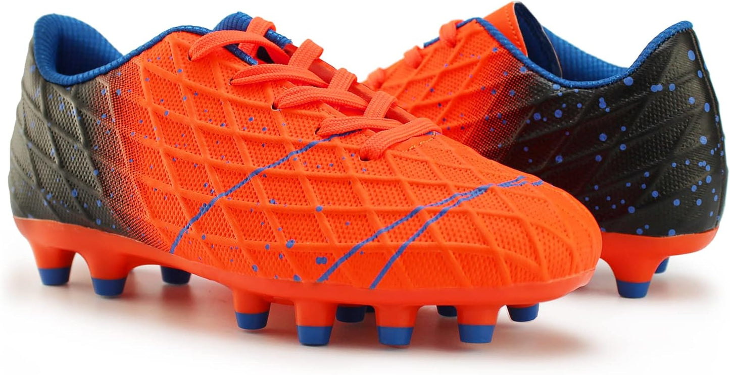 Tobfis Kids Athletic Outdoor Firm Ground Soccer Cleats Shoes(Toddler/Little Kid/Big Kid)