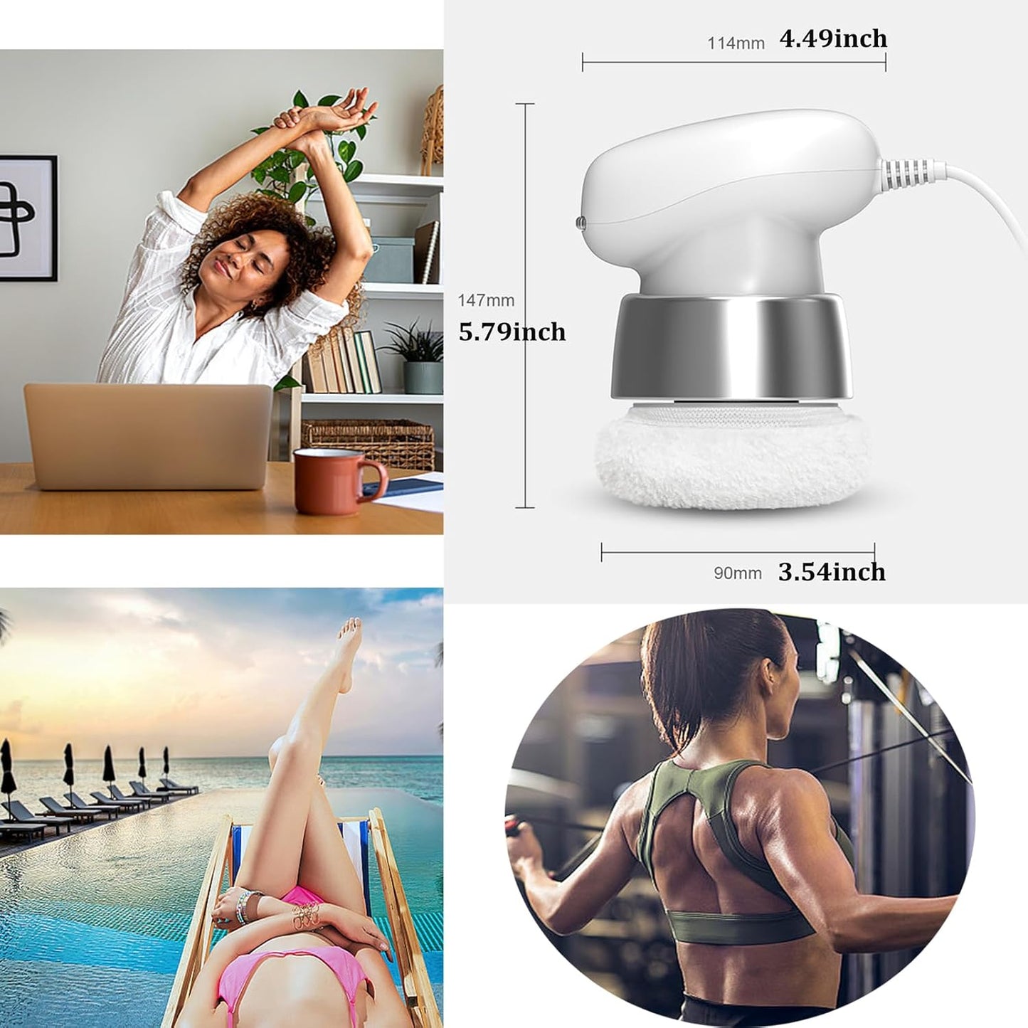 Body Sculpting Machine, Corded Anti Cellulite Massage Tool, Deep Tissue Lymphatic Drainage Handheld Full Body Massage Relaxing SPA Cellulite Fat Remover Oil Apply Belly Butt Limbs Tightening Shaping