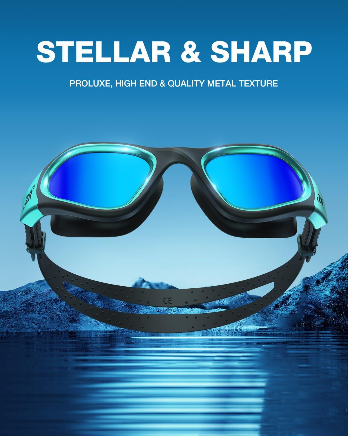 ZIONOR Swim Goggles, G1 MAX Polarized Anti-Fog Swimming Goggles for Men Women