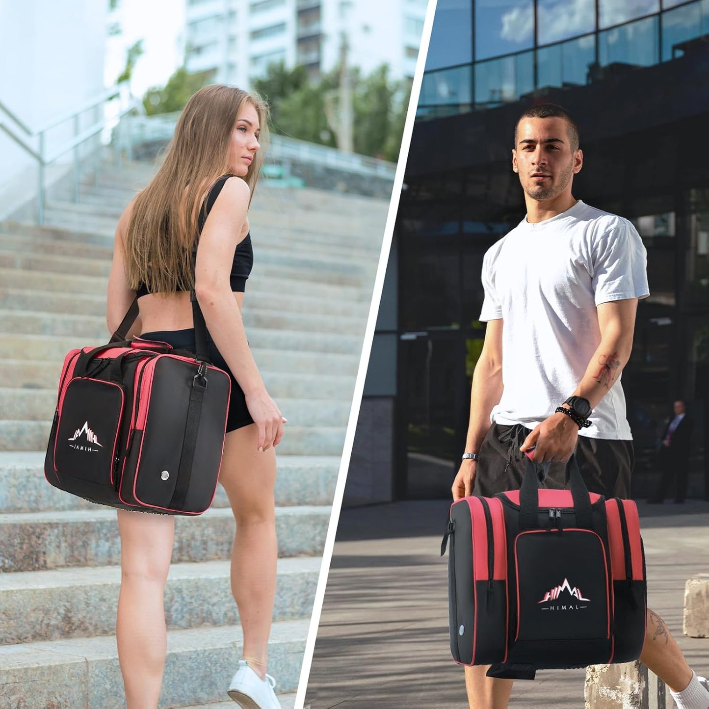 Himal Bowling Ball Bag for Single Sphere - Bowling Ball Tote Bowler's Bag with Padded Sphere Holder - Fits Bowler's Shoes Up to Mens Size 14