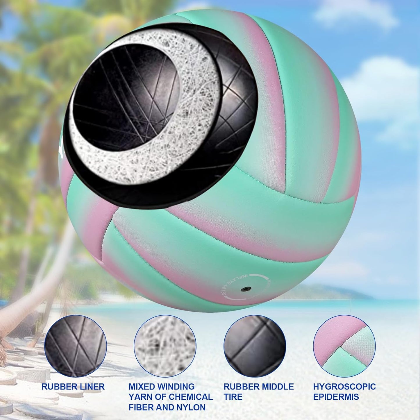 Soft Official Volleyball for Indoor Outdoor Beach, Size 5 Training Volleyball for Beginner Teenager Adult…