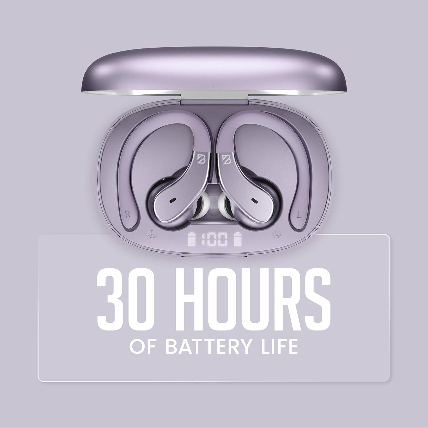 Back Bay Audio - Runner's Wireless Earbuds Bluetooth Headphones for Sports, Hook Over The Ear Buds, Deep Bass, Wrap Around Earphones with Earhooks for Running, Workout Wireless Headphones for The Gym