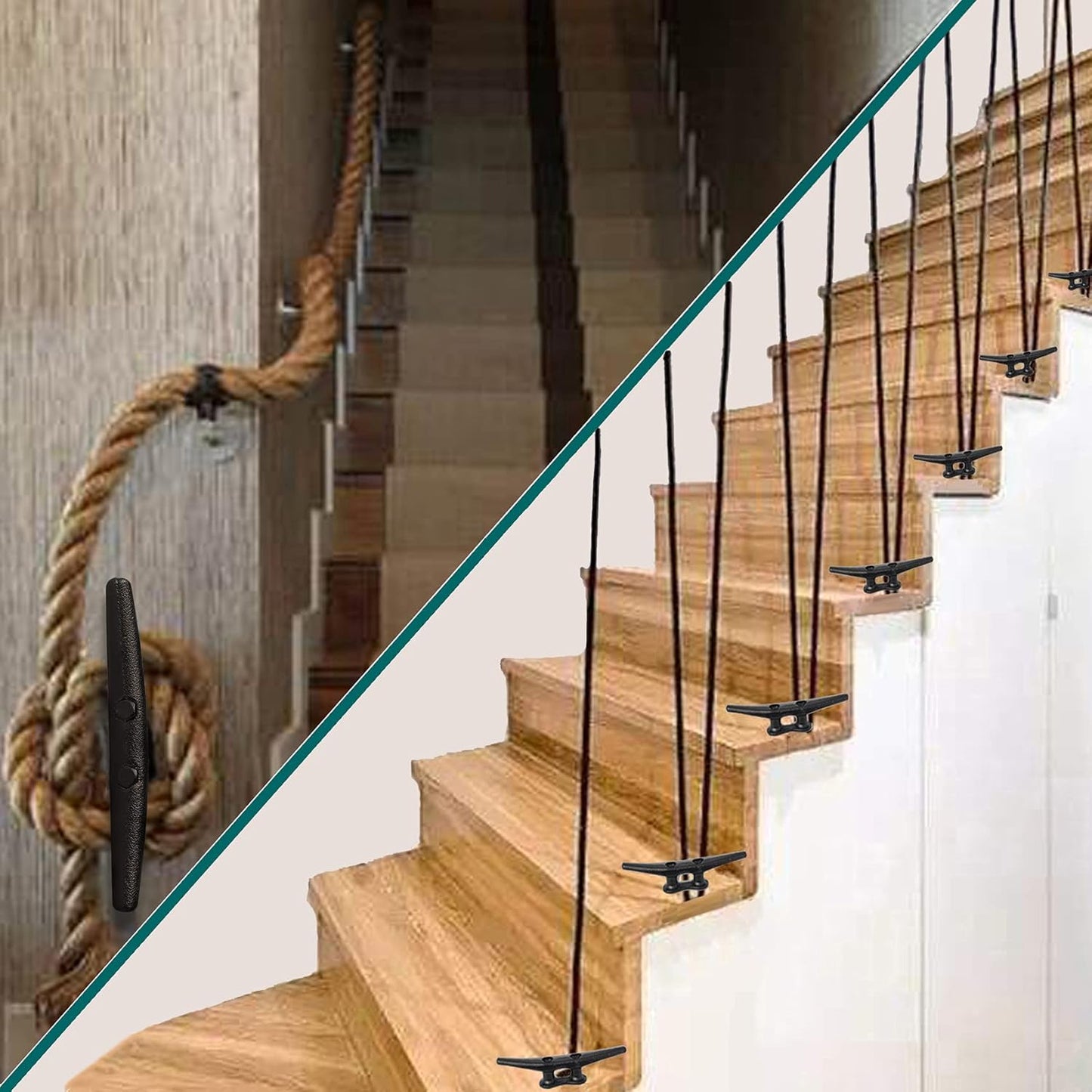 Dock Cleats 6/8/10 inch With Hardware,Electrophoretic Coated Black Boat Cleat Dock Boat Cleats,Rope Cleat Boat Dock Cleats Ideal for Boat Docks, Decks, Piers for Tying up Boats (2,4,6,8,12 Pack)