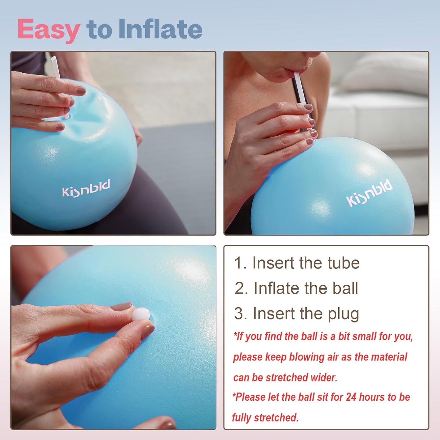 Small Exercise Ball, 9 Inch Mini Pilates Ball, Anti Burst and Slip Resistant Mini Yoga Ball for Stability, Fitness, Physical Therapy, Stretching & Core Strength Workout at Home Gym & Office