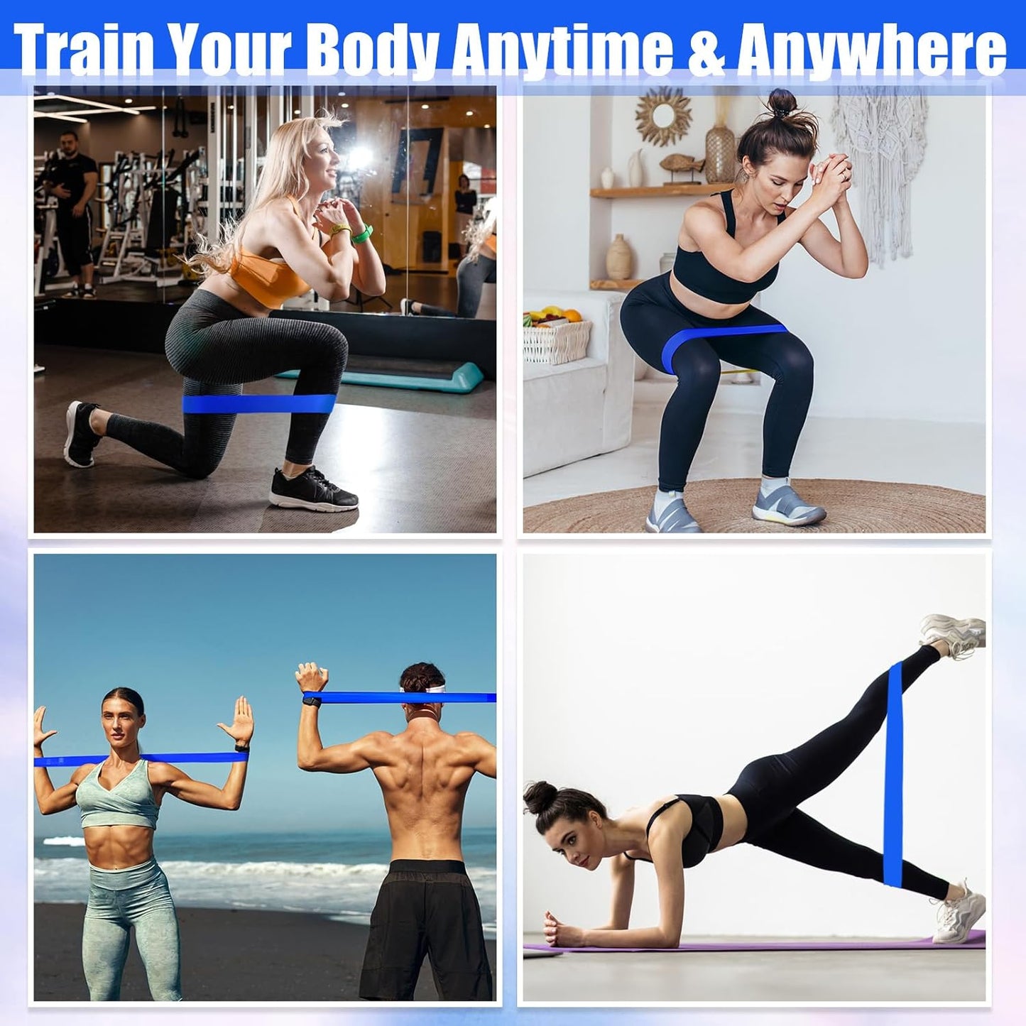 Deekin 20 Pcs Resistance Bands Resistance Loop Exercise Bands Exercise Equipment Elastic Drap Ring for Women and Men Home Fitness, Gym, Yoga