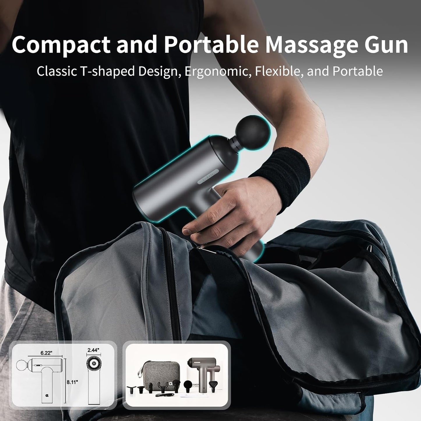 arboleaf Massage Gun, Powerful Massage Gun Deep Tissue, Handheld Percussion Muscle Massager with Portable Travel Case for Athletes, Relax, Gifts