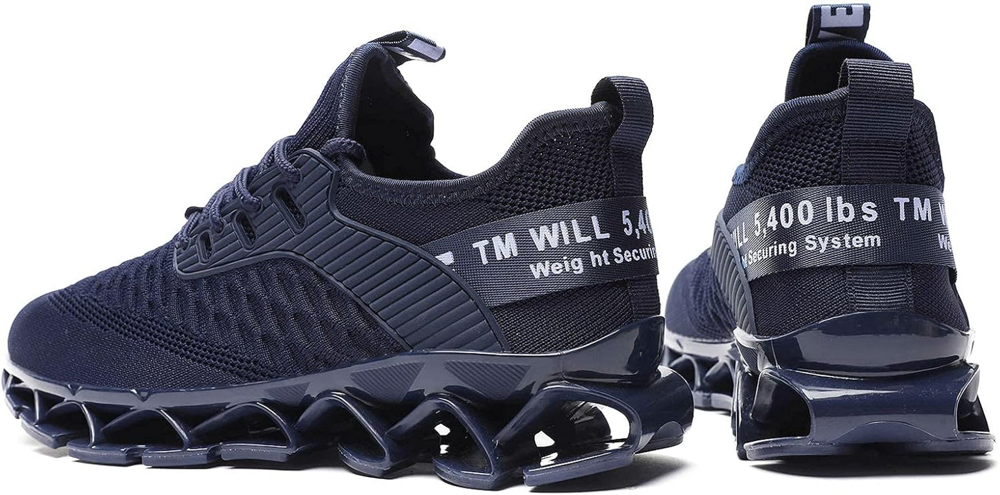 Men's Running Shoes Blade Tennis Walking Fashion Sneakers Breathable Non Slip Gym Sports Work Trainers