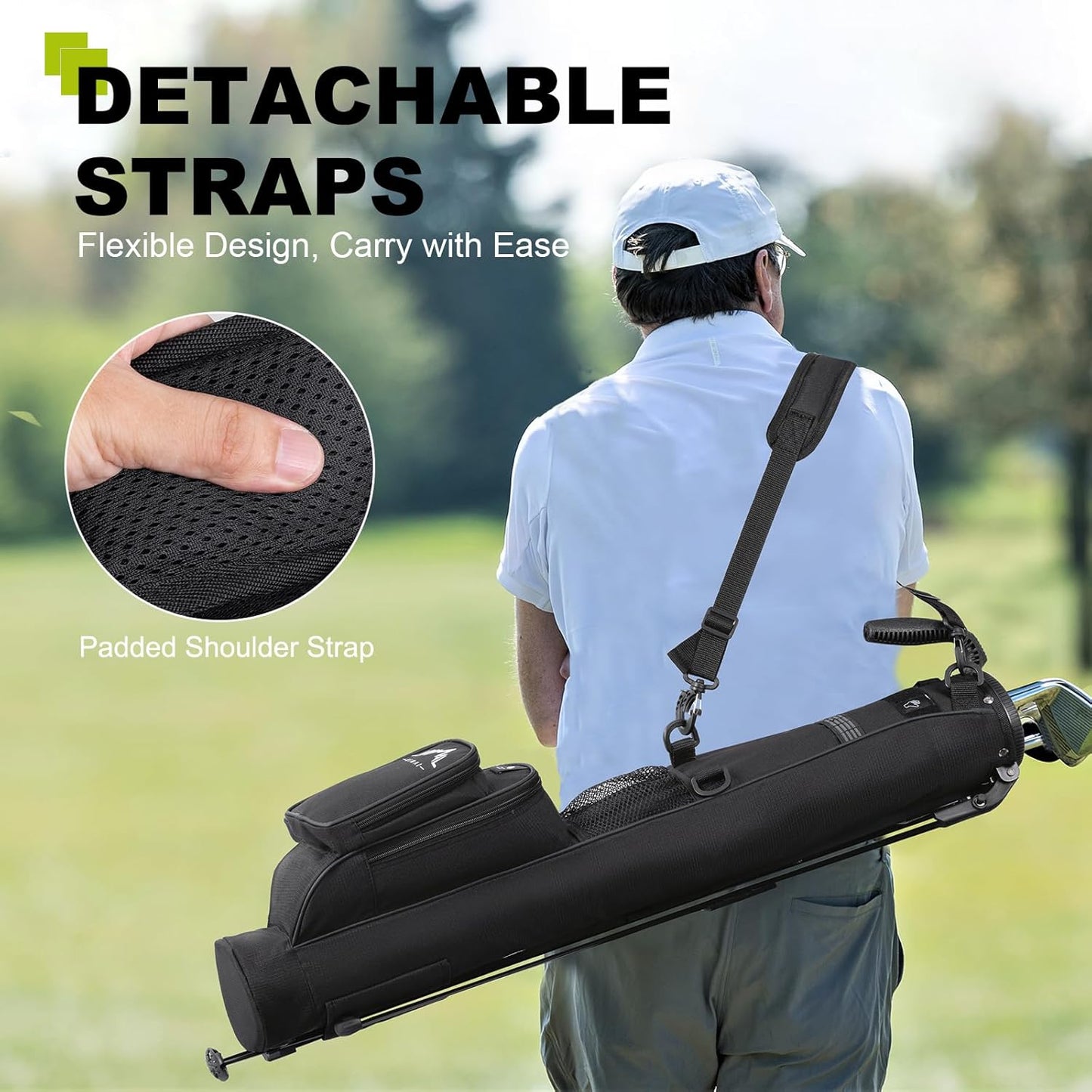 Golf Lightweight Stand Carry Bag– Easy to Carry and Durable Pitch n Putt Golf Bag for The Driving Range, Par 3 and Executive Courses–31.5 inches Tall