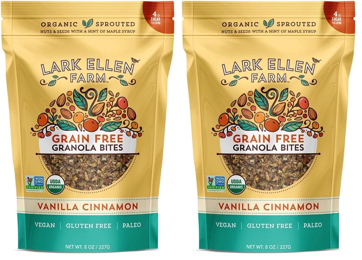 Lark Ellen Farm Granola Bites Vanilla Cinnamon, 8 Ounce (Pack of 2)