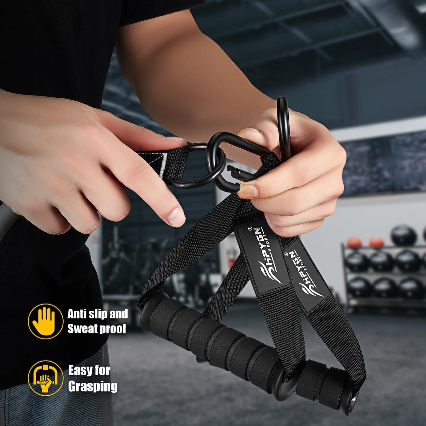 HPYGN Resistance Bands, Heavy Exercise Bands with Handles, Fitness Bands for Working Out, Workout Bands for Men, Weight Bands Set for Muscle Training, Strength, Slim, Yoga, Home Gym Equipment