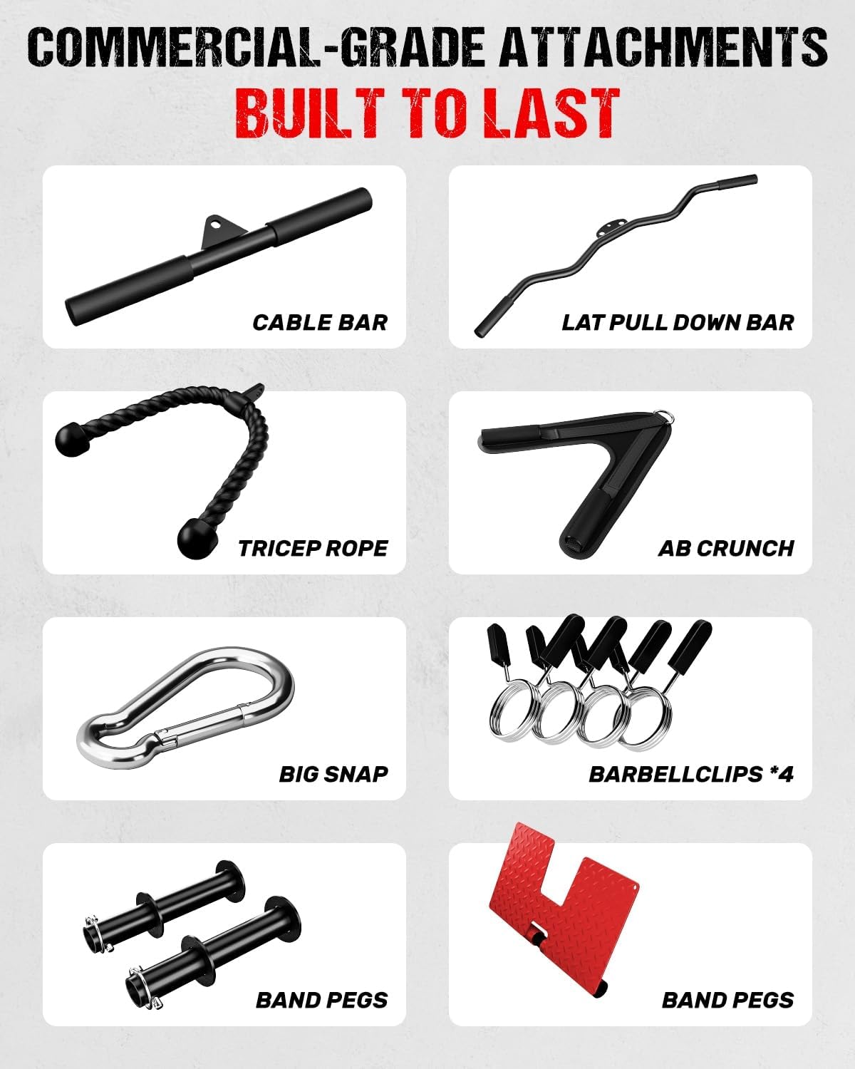 LS01 LAT Pulldown Machine, LAT Row Cable Machine with AB Crunch, LAT Tower with Cable Row Attachments, 3 in 1 Pulley Stations for Home Gym