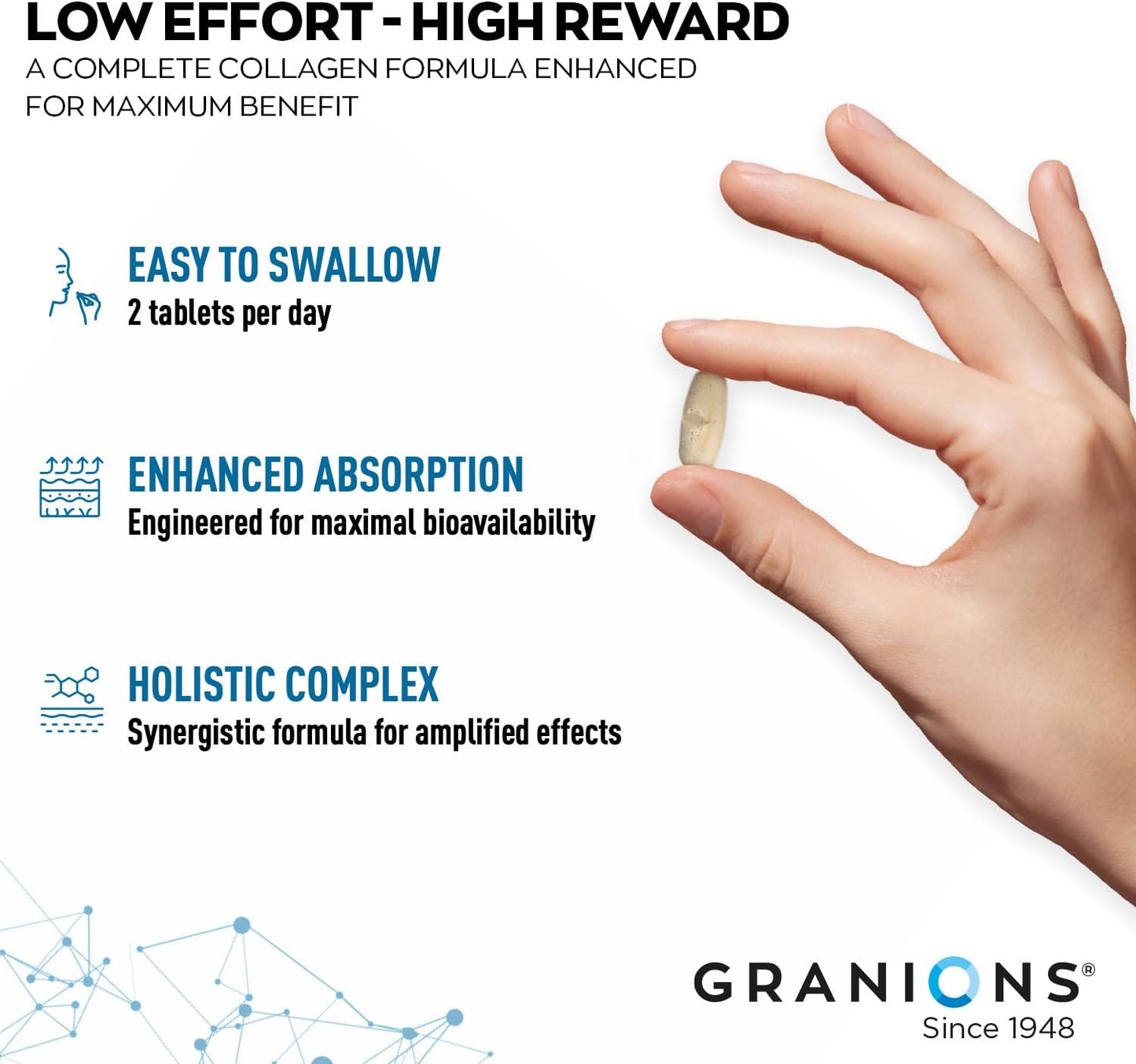 Marine Collagen Pills Complex – 200mg Hyaluronic Acid Supplement, Coenzyme Q10 CoQ10, Hydrolyzed Marine Collagen Peptides, Eternal Flower Hydration, Age Defense Supplements - 60 Sealed Tablets