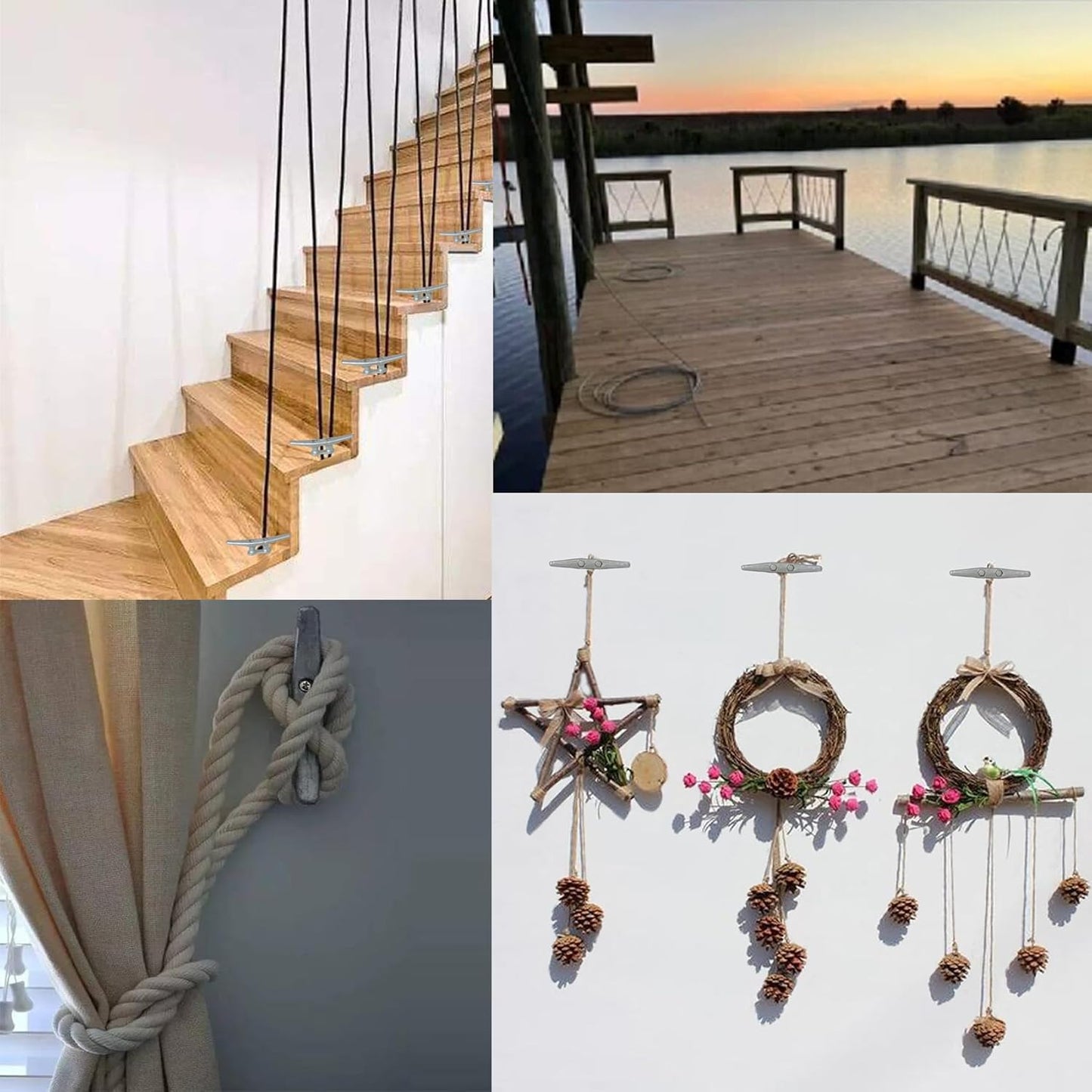 6/8/10/12/14 inch Dock Cleats With Bolts,Hot Dipped Galvanized Cast Iron Boat Cleats,Rope Cleat Boat Dock Cleats for Boat Docks,Decks,Piers for Tying up Boats,Marine Decor(1,2,4,5,6,8,10,12 Pack)