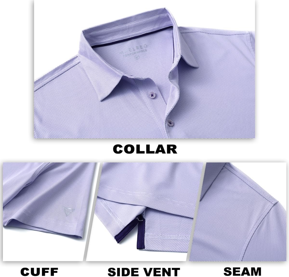 M MAELREG Golf Shirts for Men Dry fit Sports Jacquard Lightweight Performance Texture Short Sleeve Collared Polo Shirts