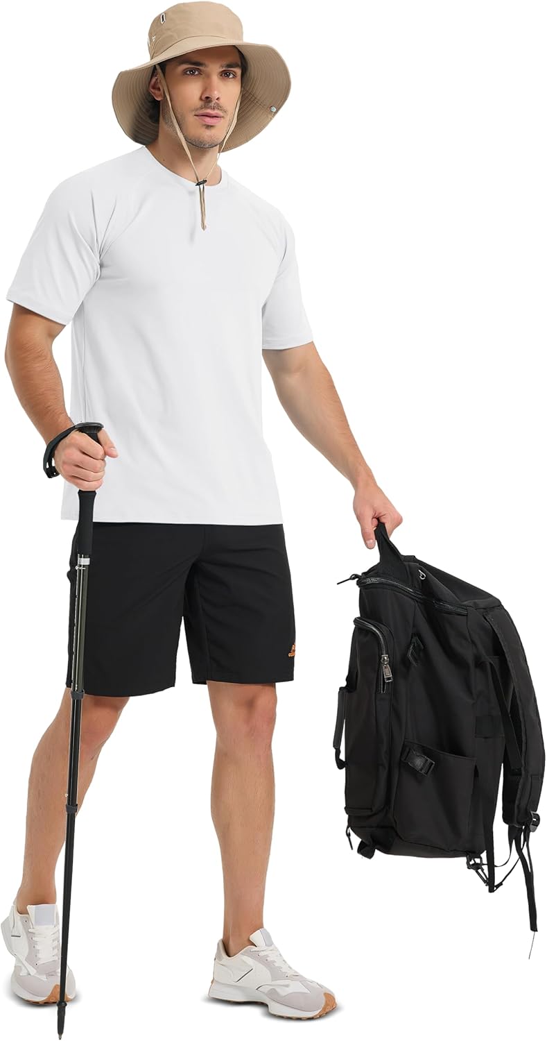 MAGCOMSEN Men's Short Sleeve UPF 50+ Sun Protection Shirts Quick Dry Athletic T-Shirt Hiking Running Swimming Rash Guard