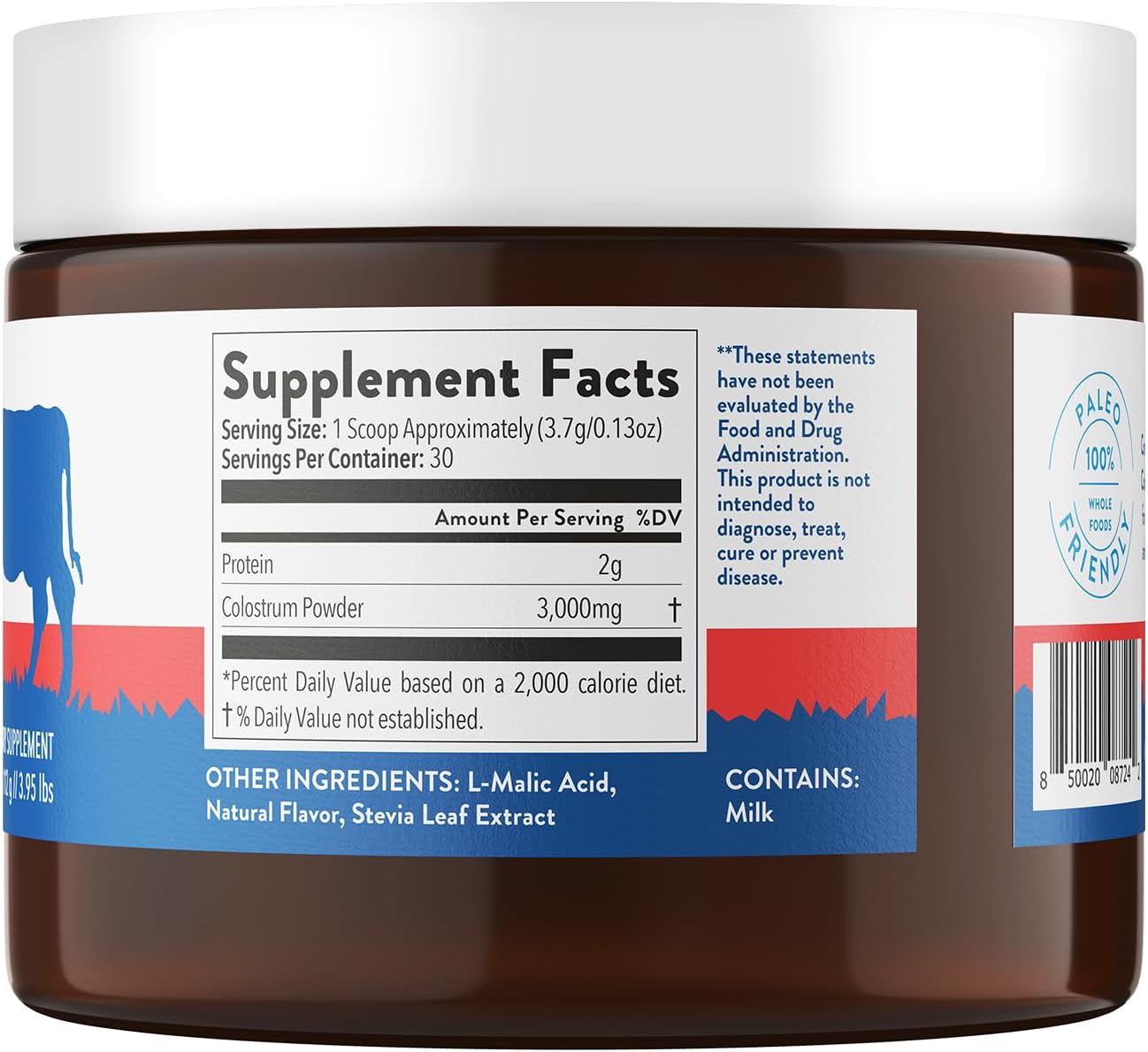 Equip Foods Core Bovine Colostrum Powder - 3,000mg Grass Fed Colostrum Supplement - Gut Health, Immunity, Recovery Lactoferrin Supplements - Keto Friendly Bovine Colostrum, 30 Servings, Watermelon