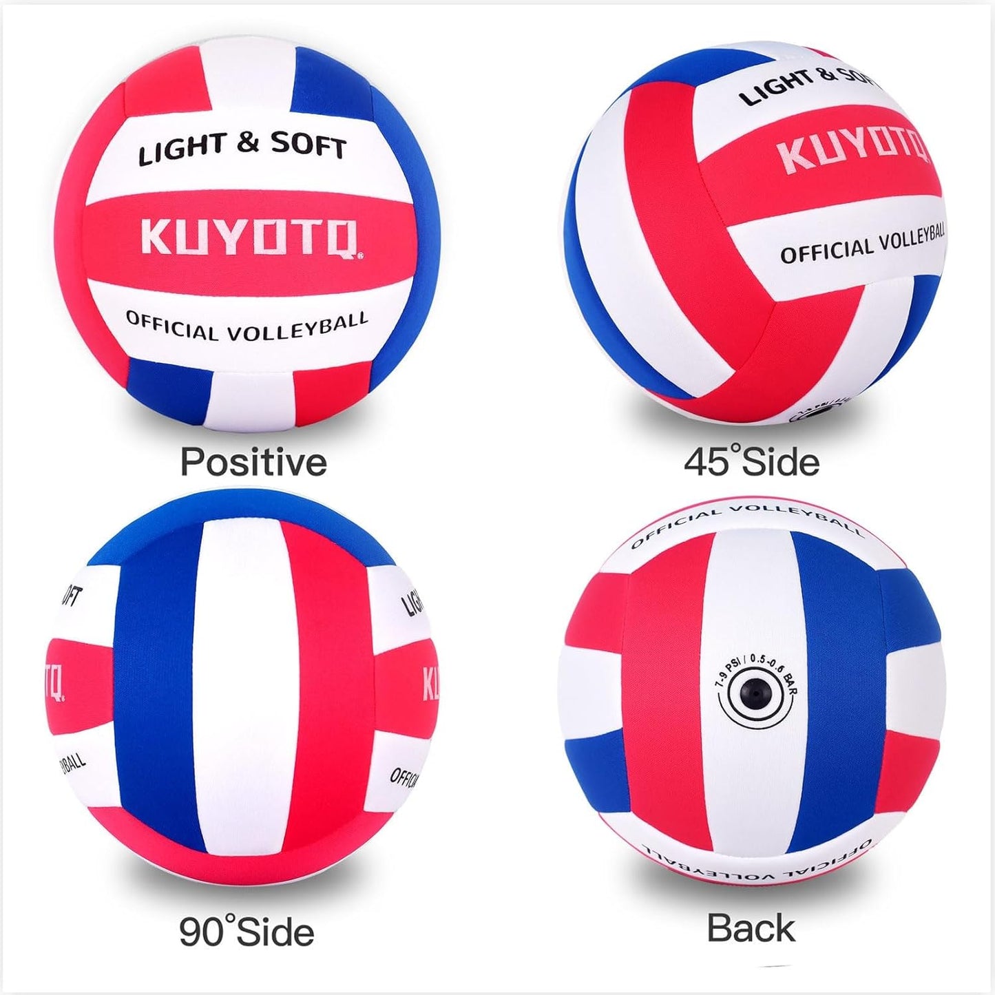 KUYUTQ Soft Light Quiet Indoor Volleyball for Kids Youth Beginners, Perfect for House Yard Training Practice Games(Deflated)
