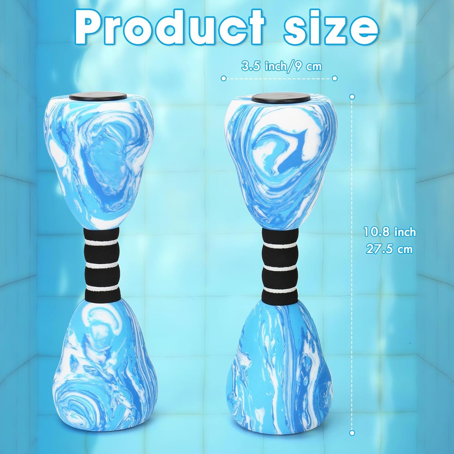 Aquatic Dumbbells, 2PCS Foam Water Weights, Aerobic Exercise Fitness Equipment Dumbbells, Dumbbells Set for Water Aerobics Weight Loss, Pool Fitness, Water Exercise